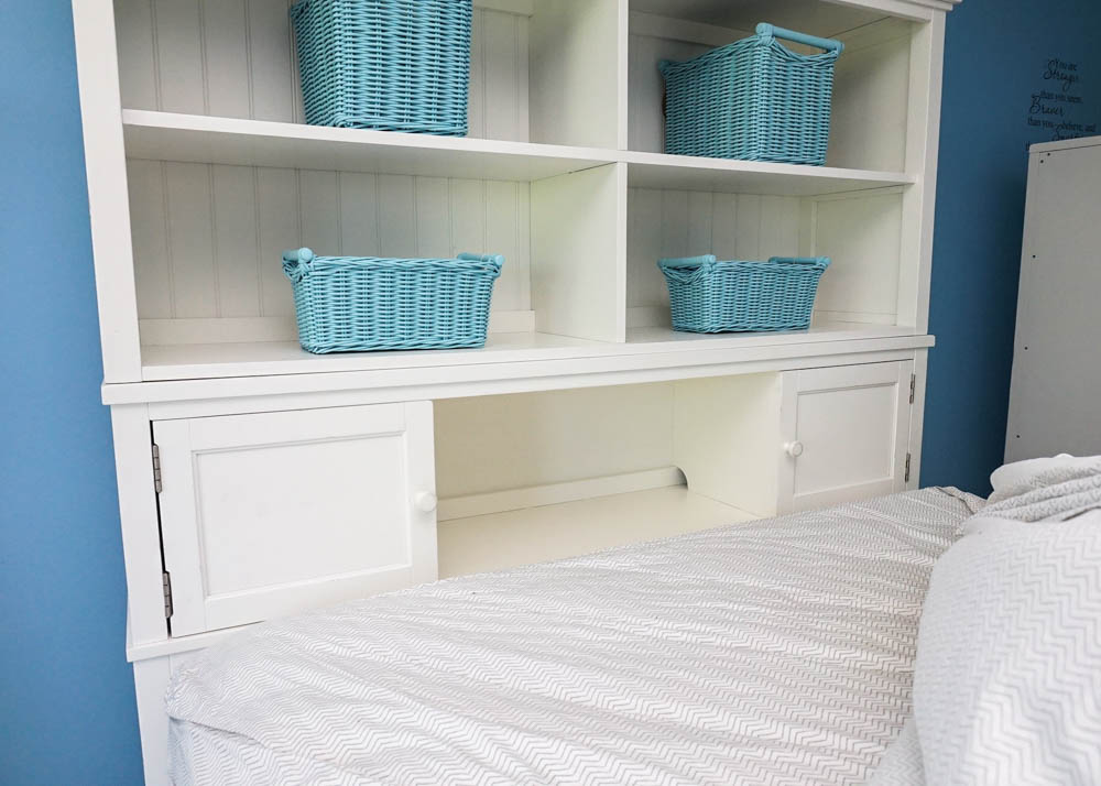 White Country Style Queen Size Storage Bed by Pottery Barn