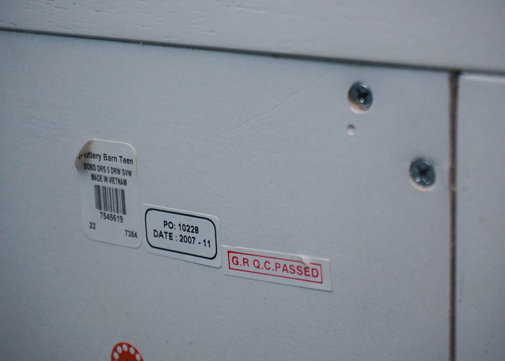 White Country Style Chest of Drawers by Pottery Barn