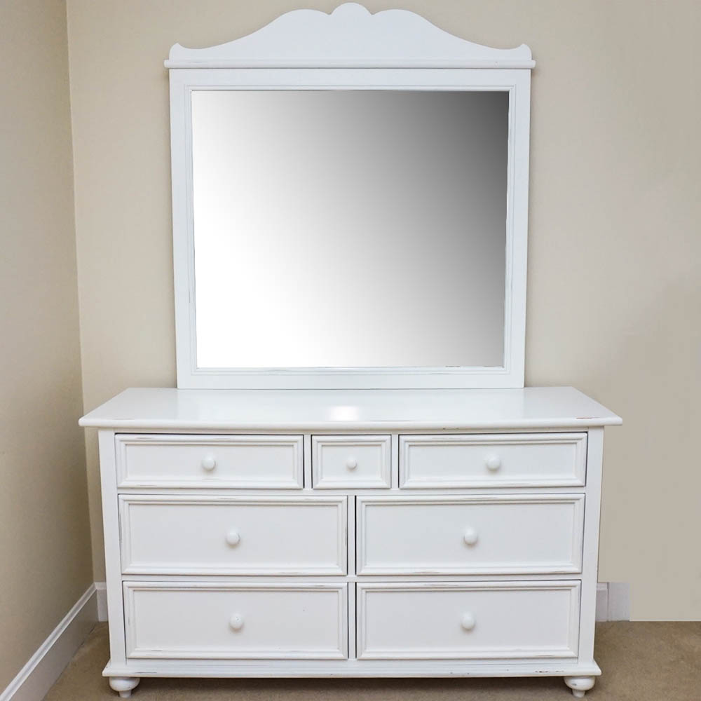 White Dresser With Mirror by Stanley Furniture