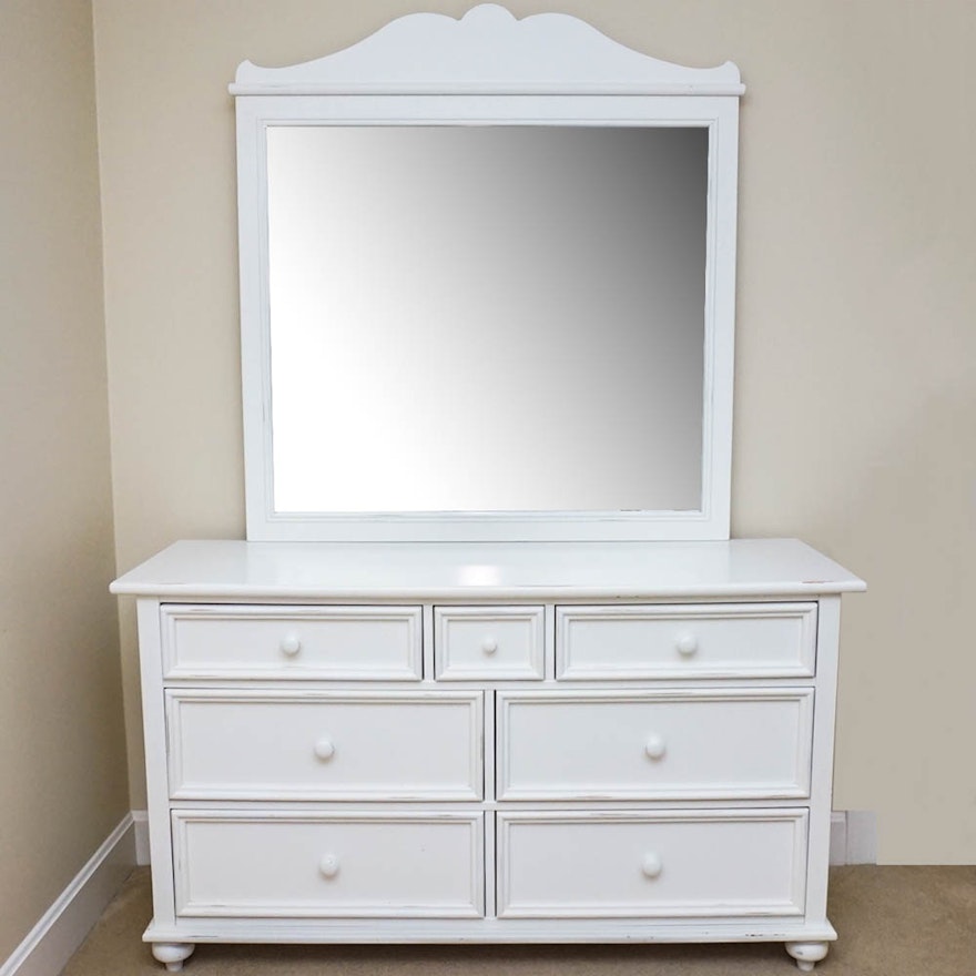 White Dresser With Mirror by Stanley Furniture
