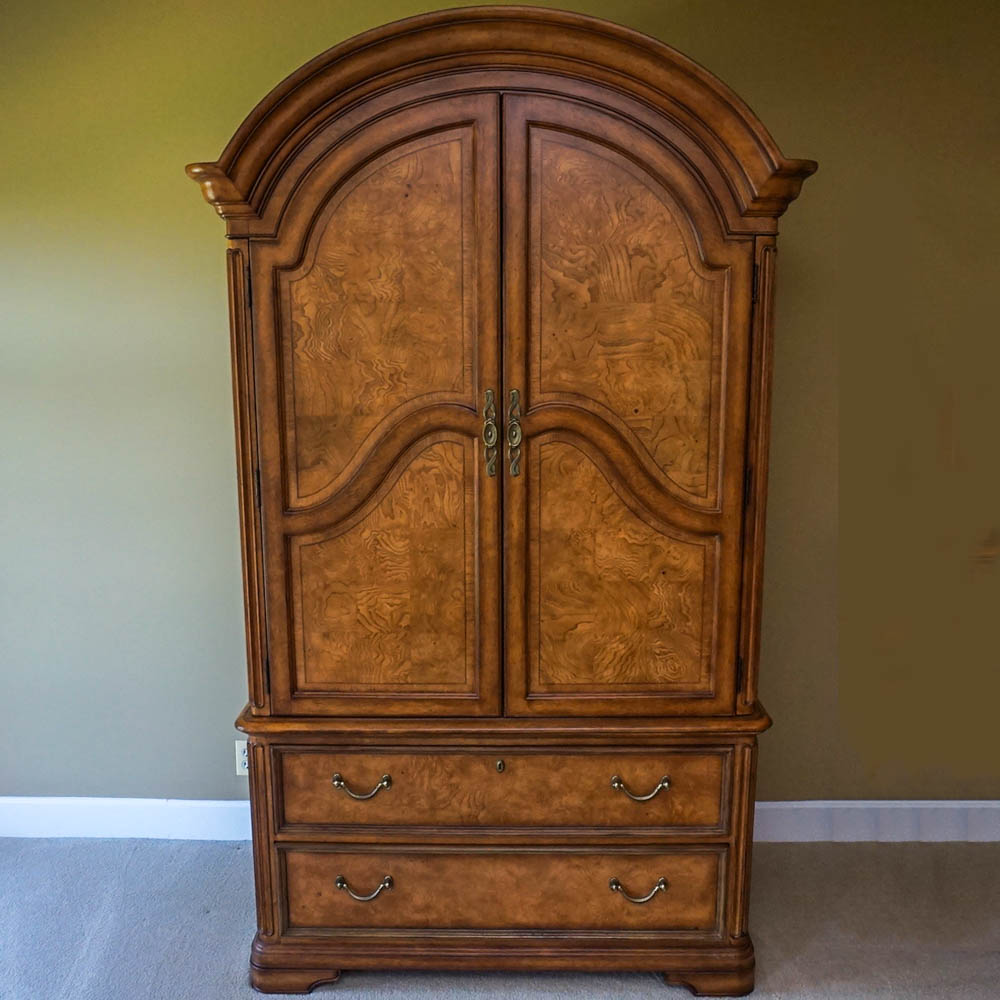 Burl Front Armoire by Thomasville
