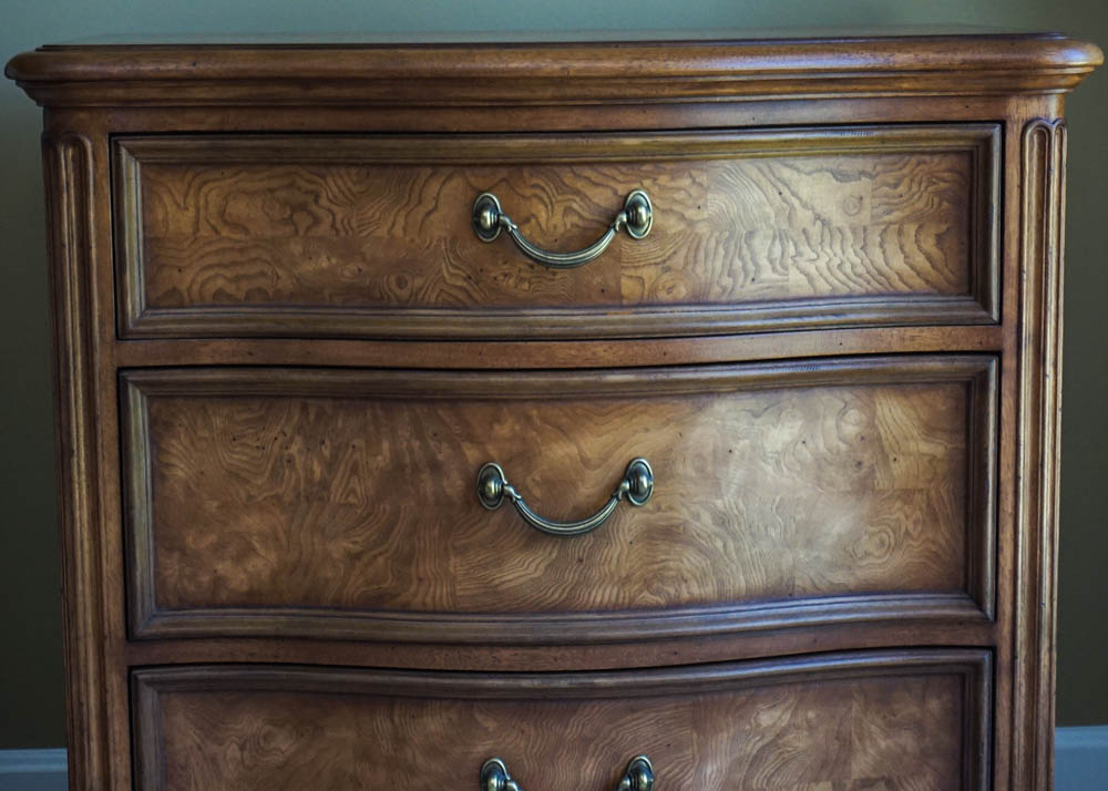 Pair of Oak Burl Nightstands by Thomasville