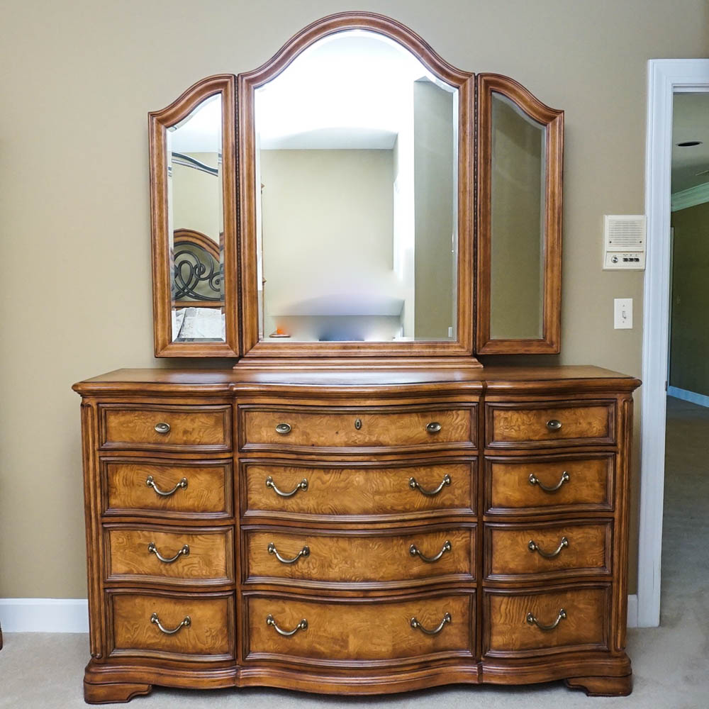 French Provincial Style Chest of Drawers & Mirror by Thomasville