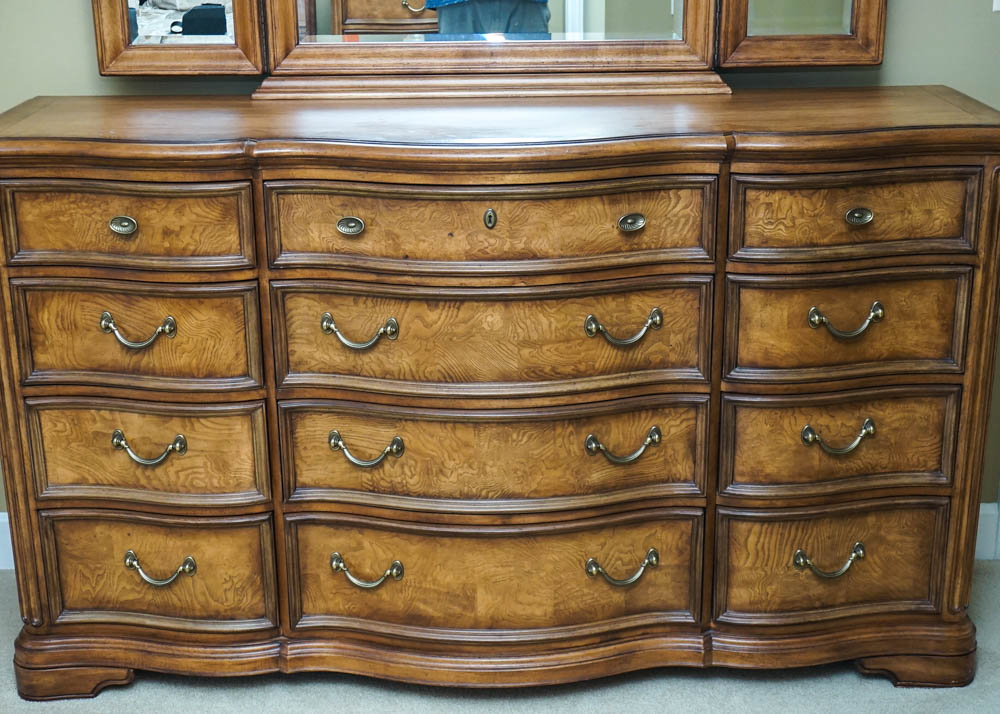 French Provincial Style Chest of Drawers & Mirror by Thomasville