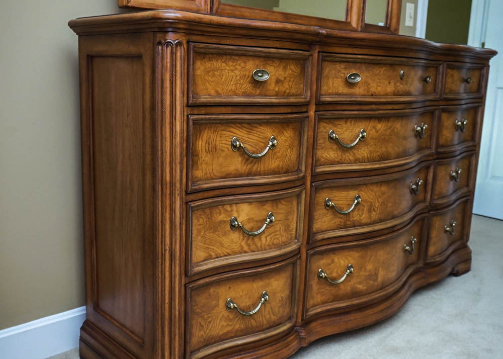 French Provincial Style Chest of Drawers & Mirror by Thomasville
