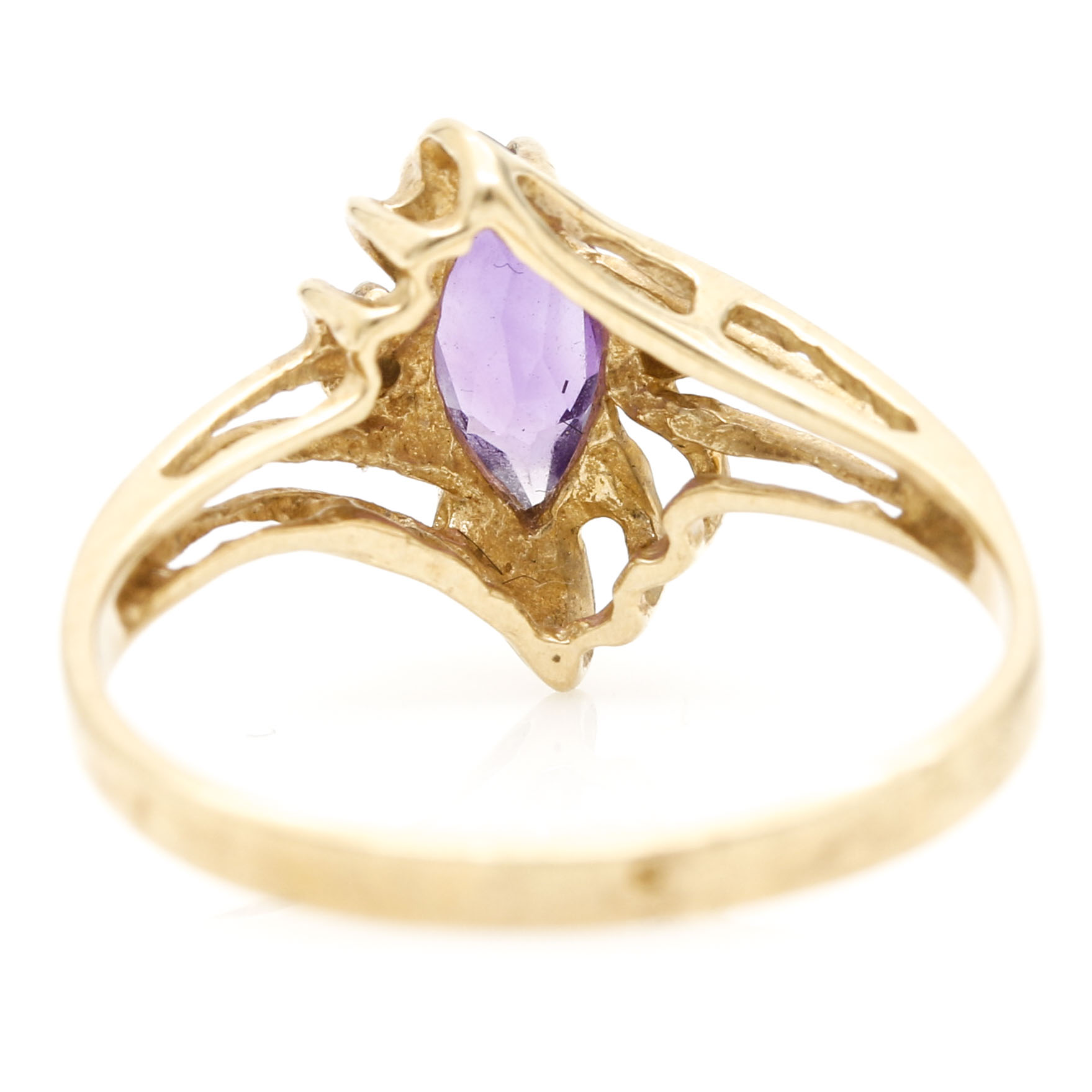 10K Yellow Gold Amethyst and Diamond Jewelry