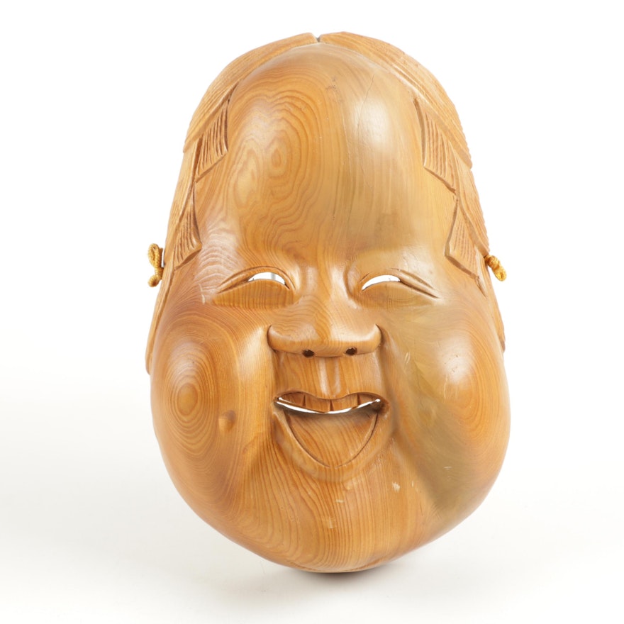 Wooden Kyōgen Style Mask