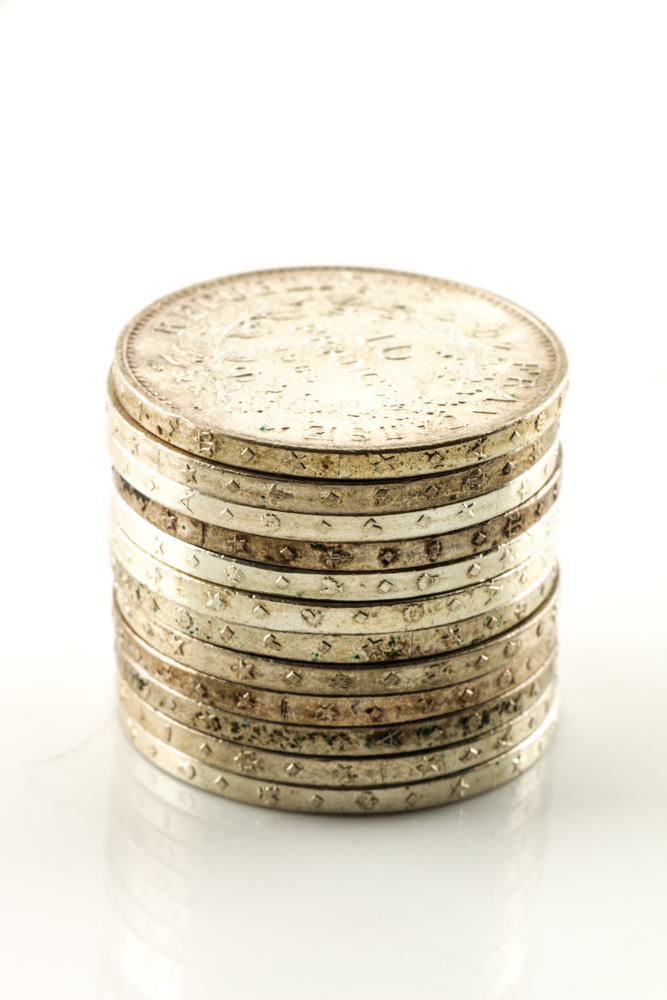 Twenty Silver French 10 Franc Coins