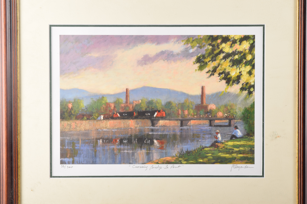 Pierre Desjardins Limted Edition Signed Giclee "Crossing the Bridge-Le Pont"