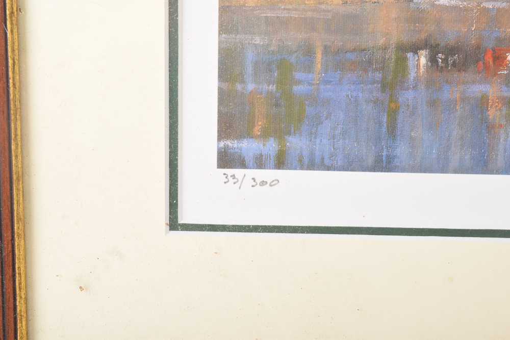 Pierre Desjardins Limted Edition Signed Giclee "Crossing the Bridge-Le Pont"