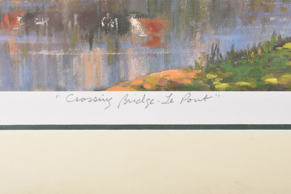 Pierre Desjardins Limted Edition Signed Giclee "Crossing the Bridge-Le Pont"