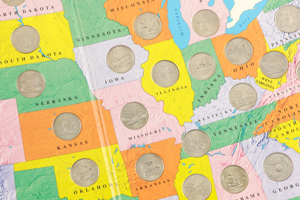 U.S. State Quarters Collector Map