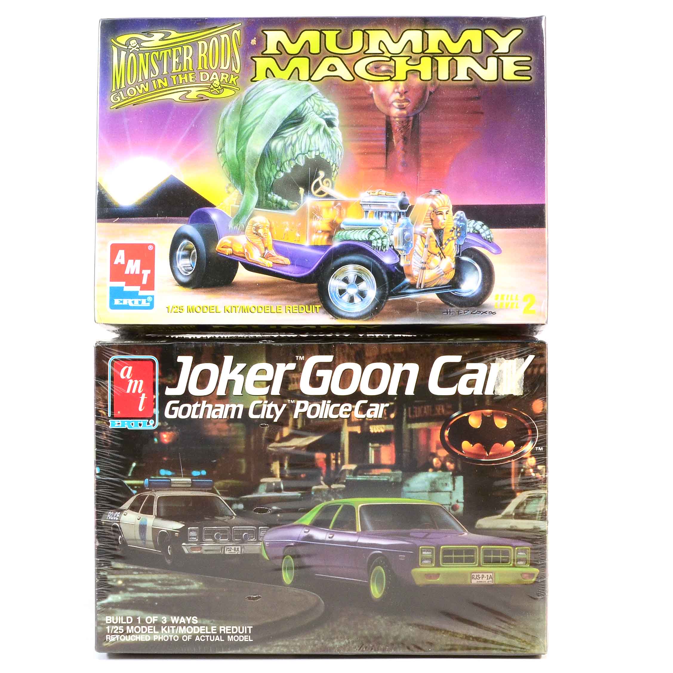Pair of AMT Model Car Kits "Mummy Machine" and "Joker Goon Car"