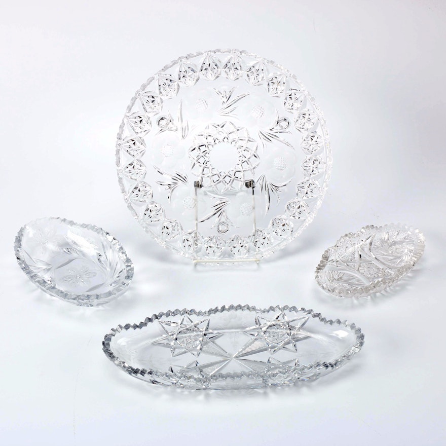 Collection of Crystal and Brilliant Cut Serving Ware