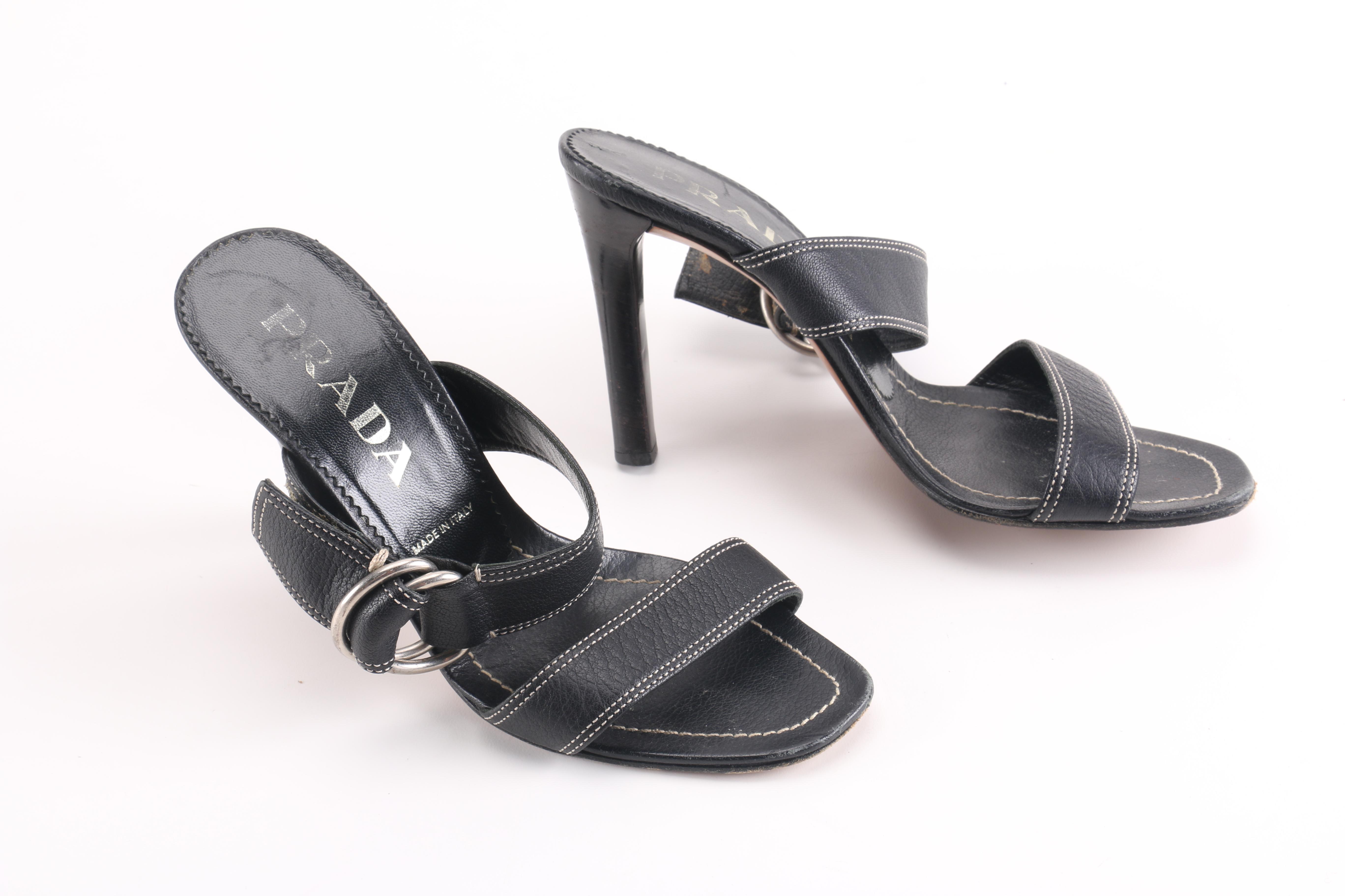 Prada Sandals in Black Leather