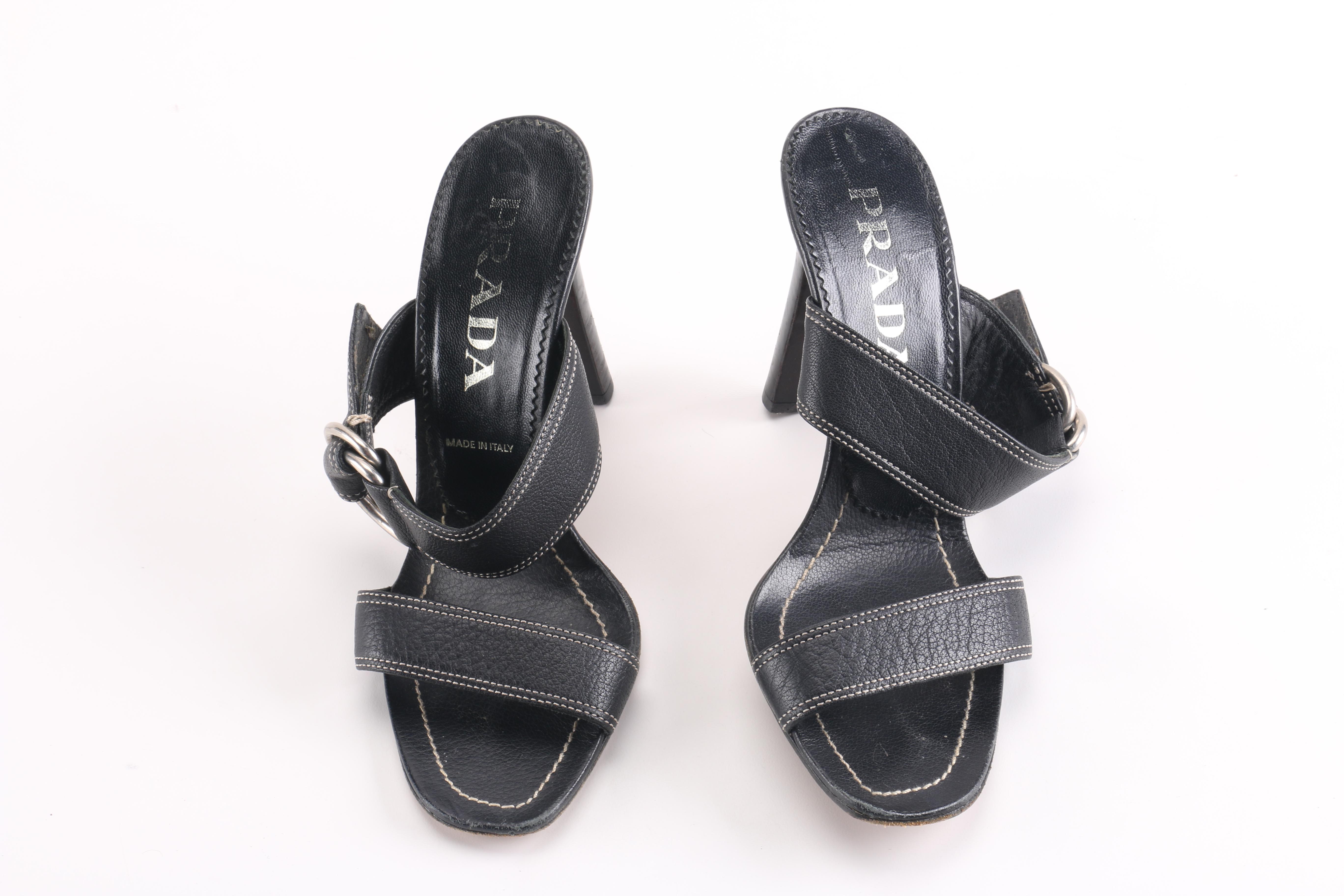 Prada Sandals in Black Leather