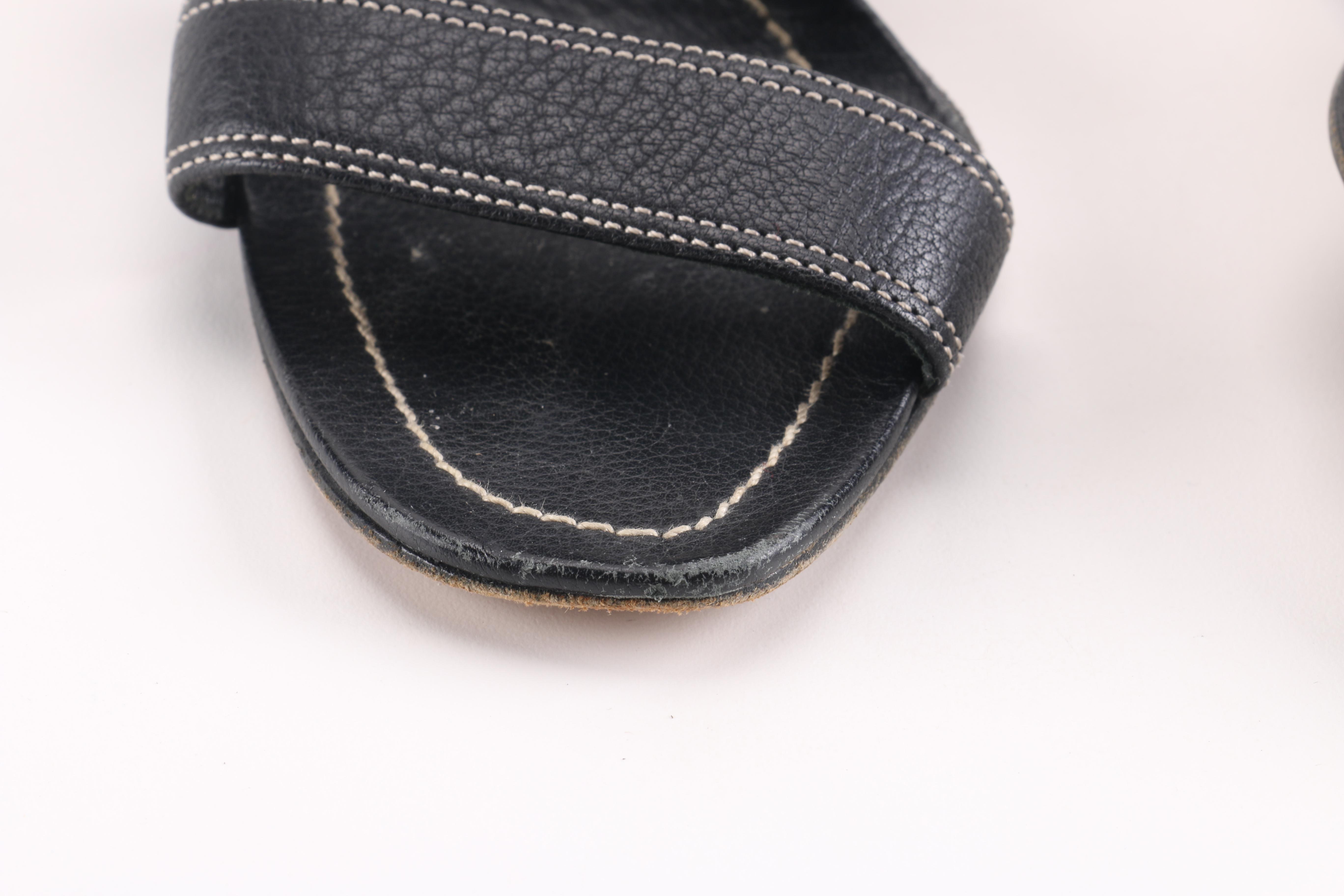 Prada Sandals in Black Leather