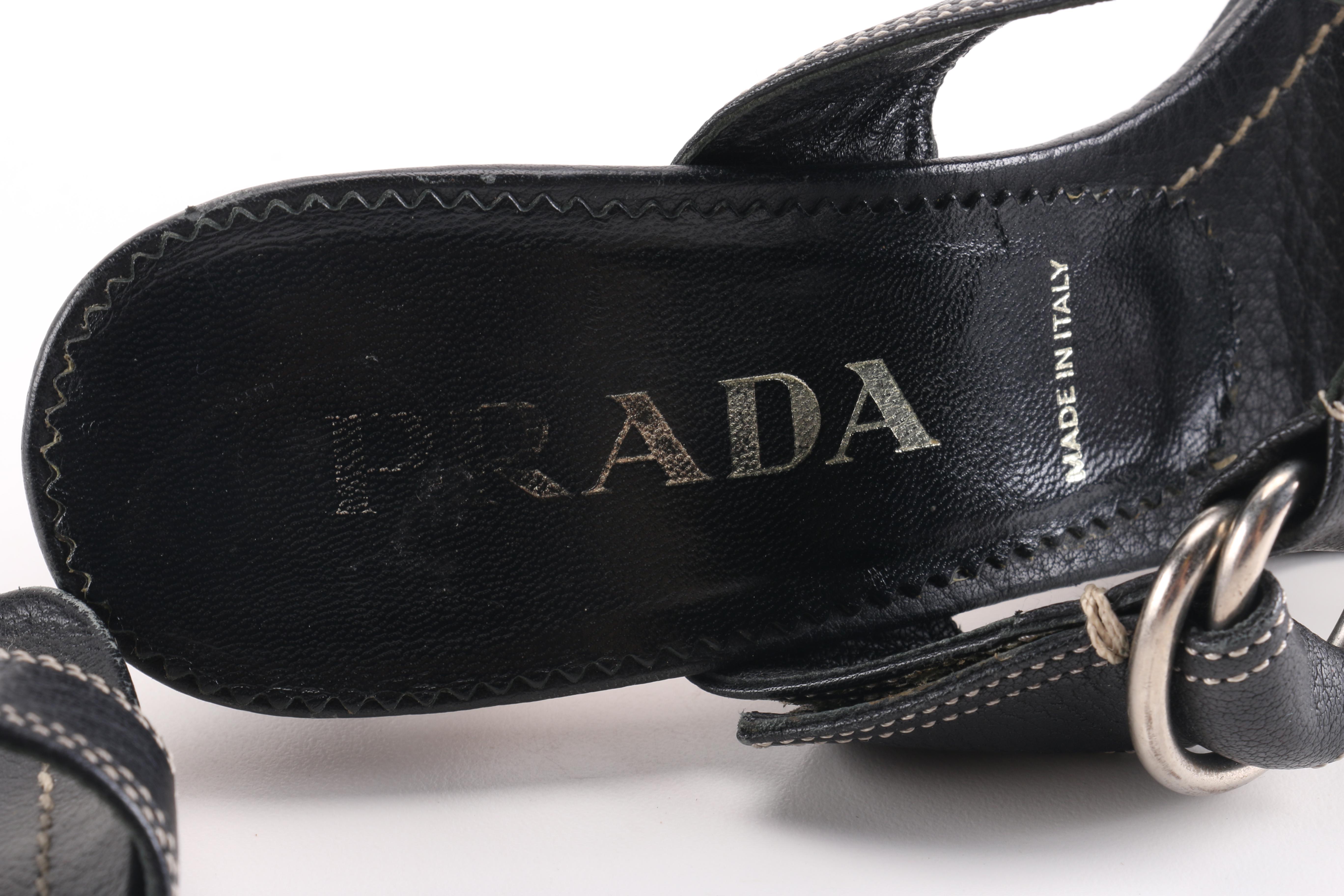 Prada Sandals in Black Leather