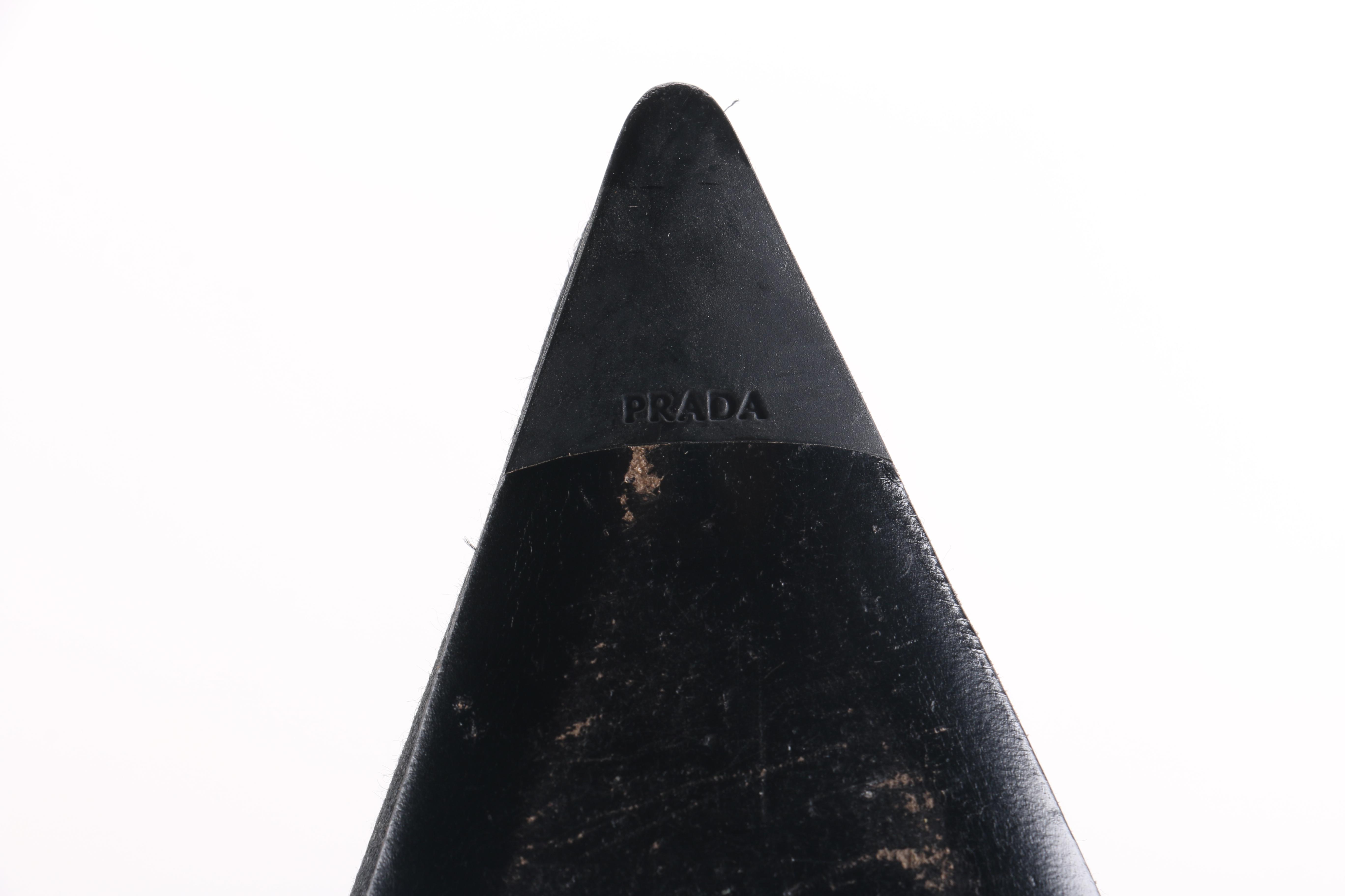 Prada Black Ankle Strap Heels