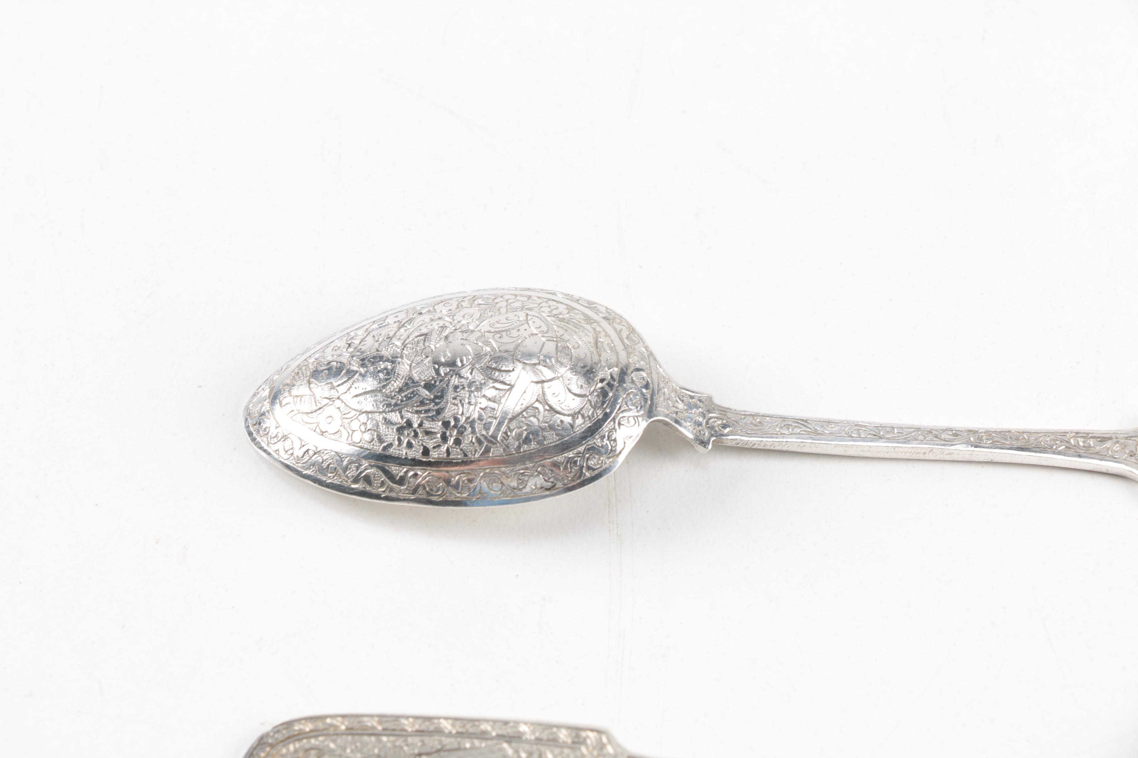 Indo-Persian Sterling Silver Spoons