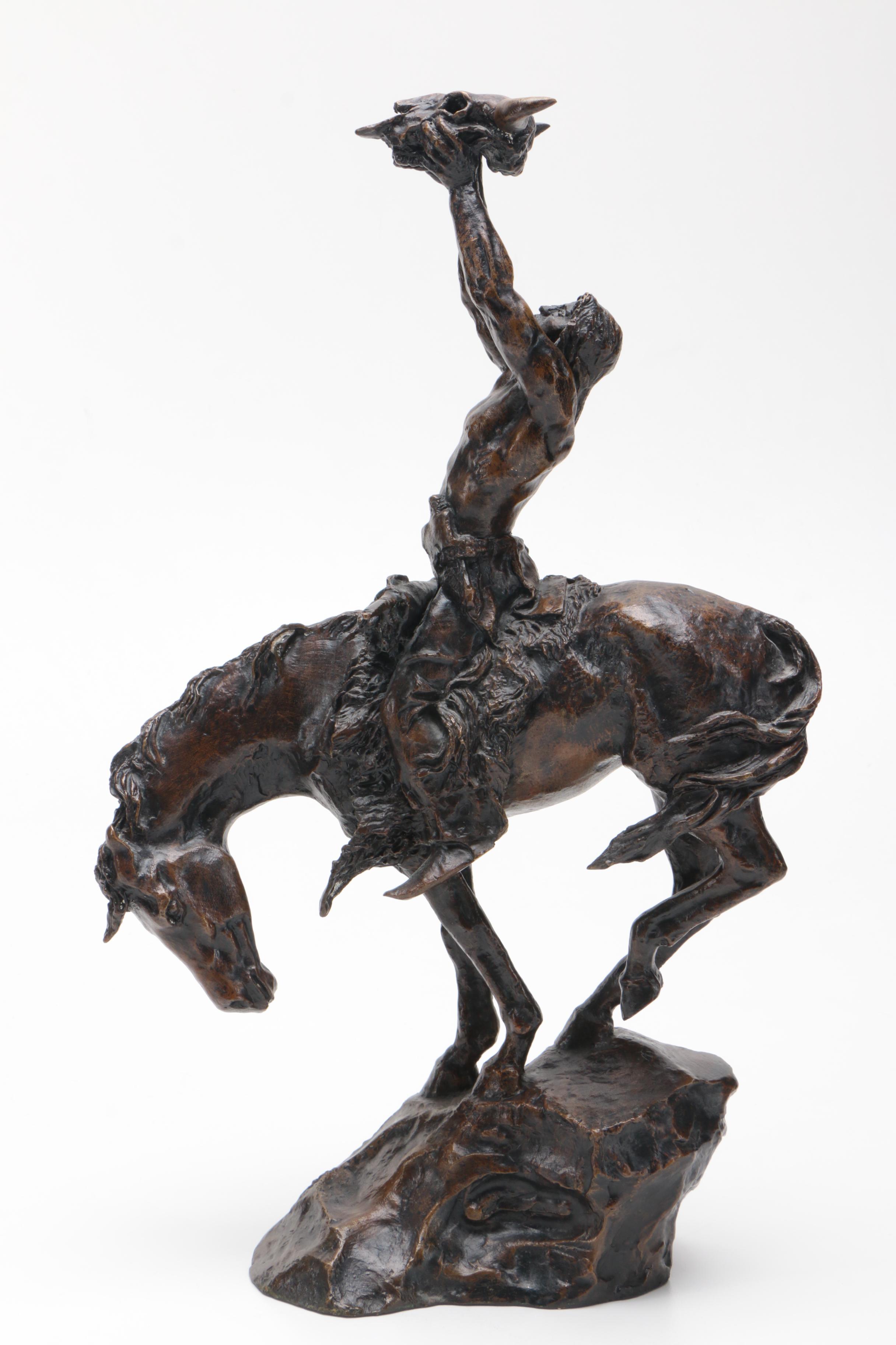 Bronze Sculpture After Buck McCain "Invocation"