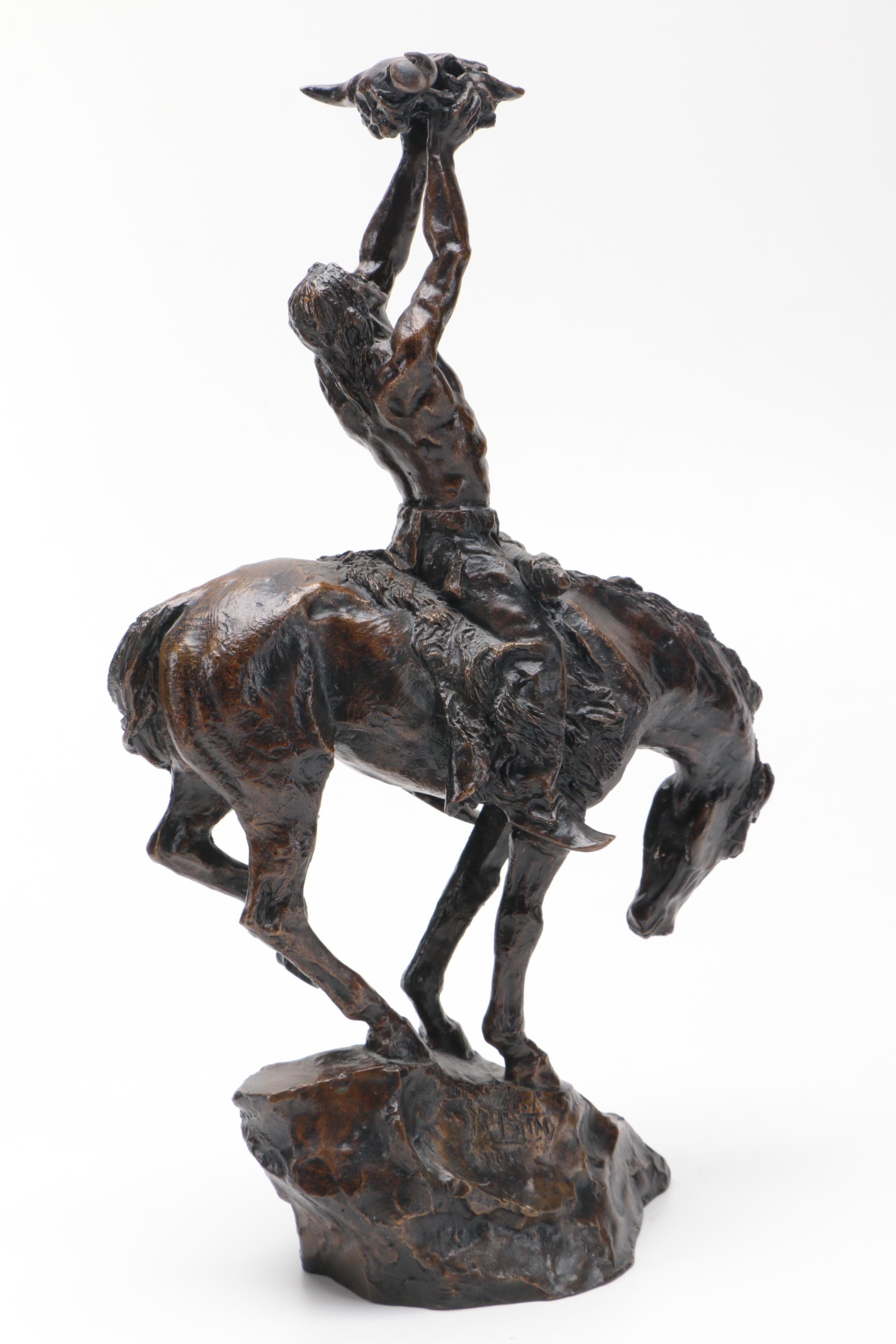 Bronze Sculpture After Buck McCain "Invocation"