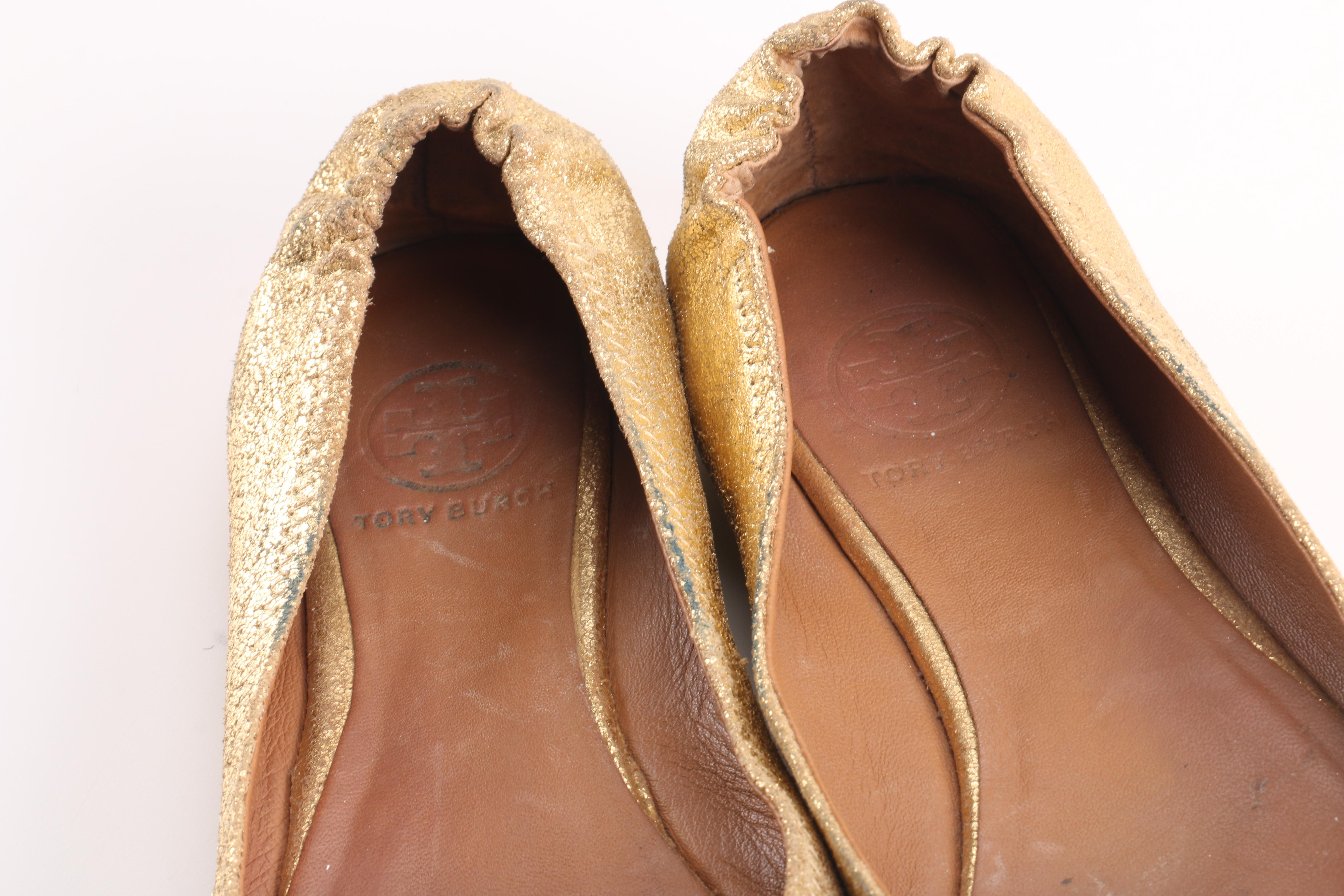 Tory Burch Metallic Espadrille Flats