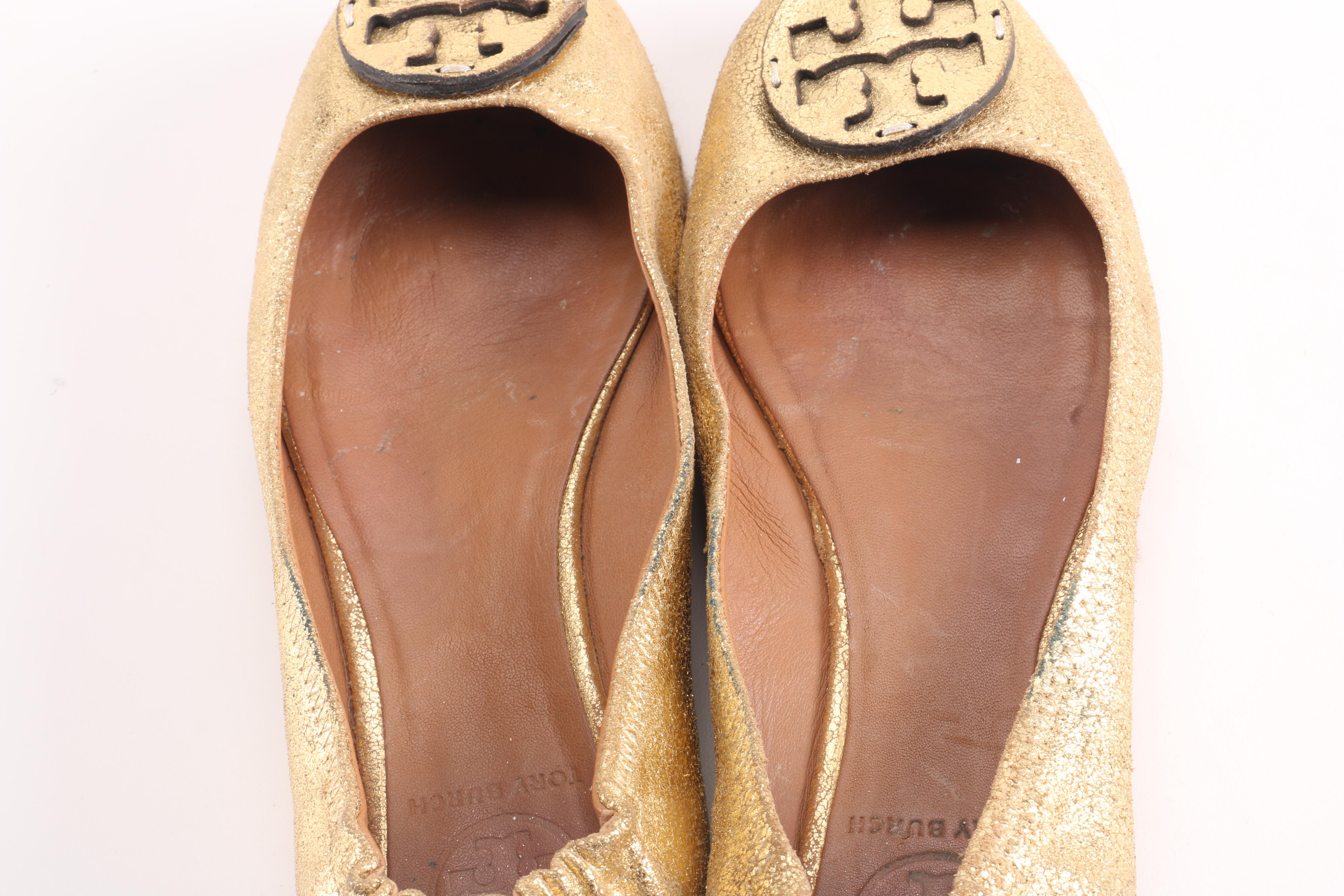 Tory Burch Metallic Espadrille Flats