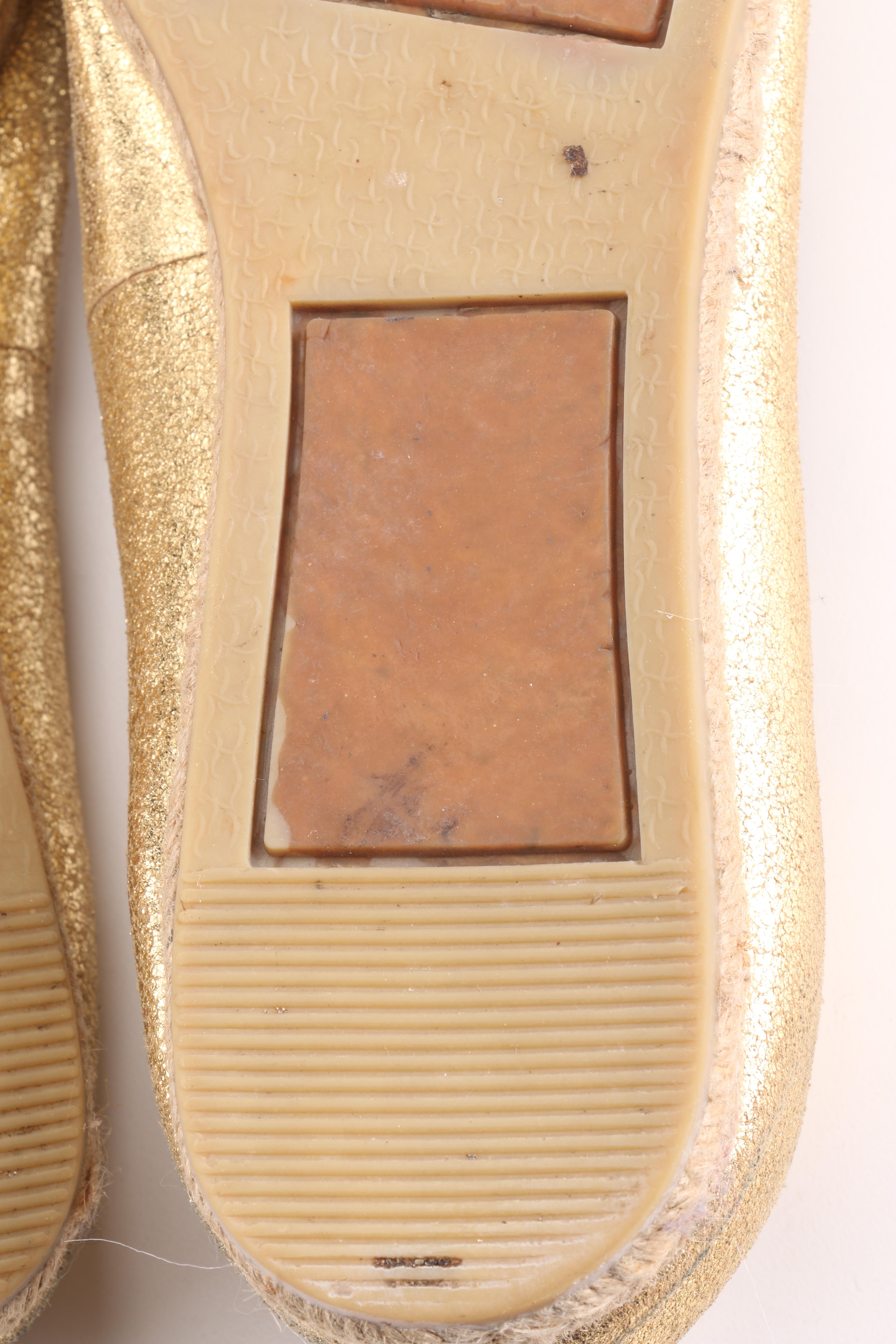 Tory Burch Metallic Espadrille Flats