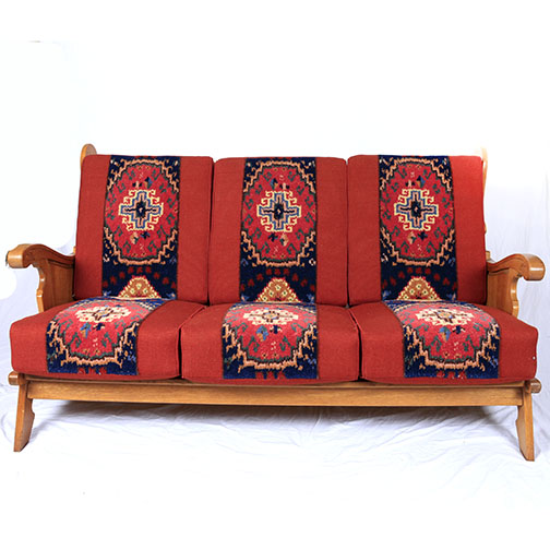Tapestry Upholstered Arm Chair and Love Seat