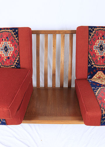 Tapestry Upholstered Arm Chair and Love Seat