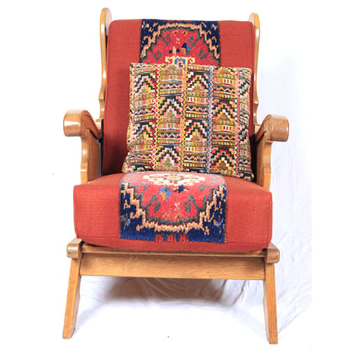 Tapestry Upholstered Arm Chair and Love Seat