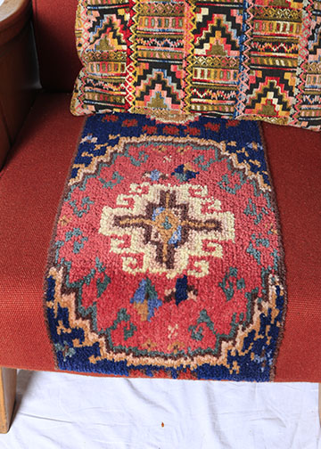 Tapestry Upholstered Arm Chair and Love Seat