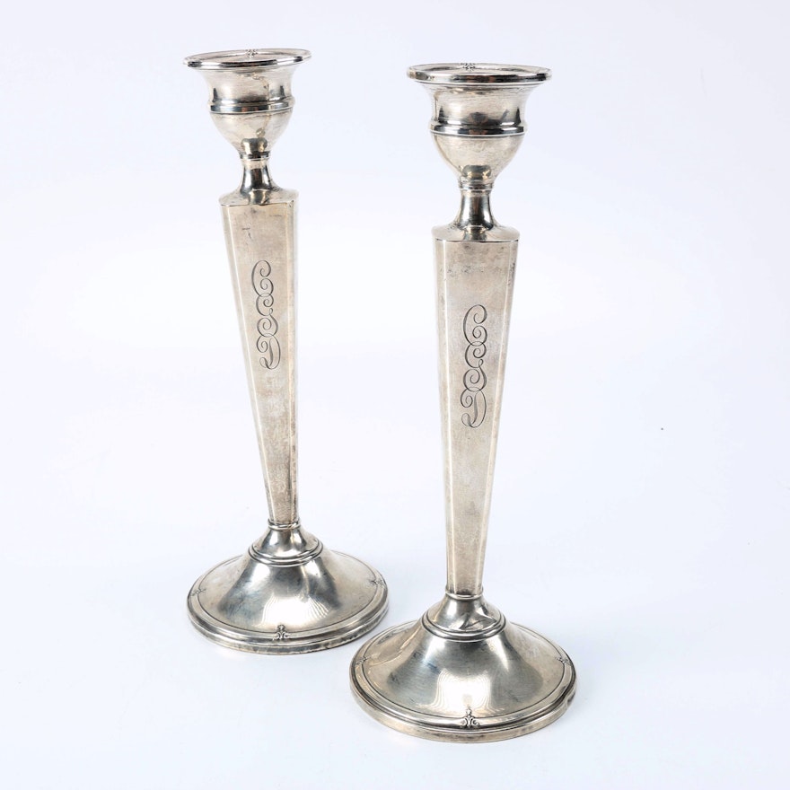 Acme Silver Co. Weighted Sterling Silver Candlesticks