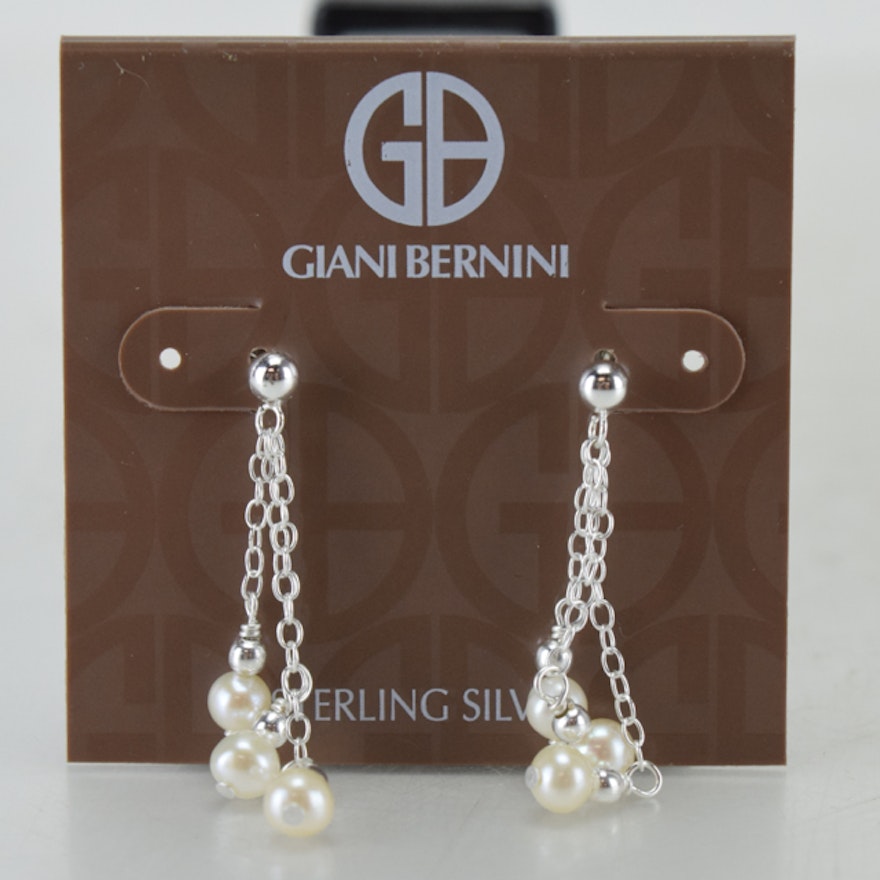 Sterling Silver and Freshwater Pearl Giani Bernini Earrings