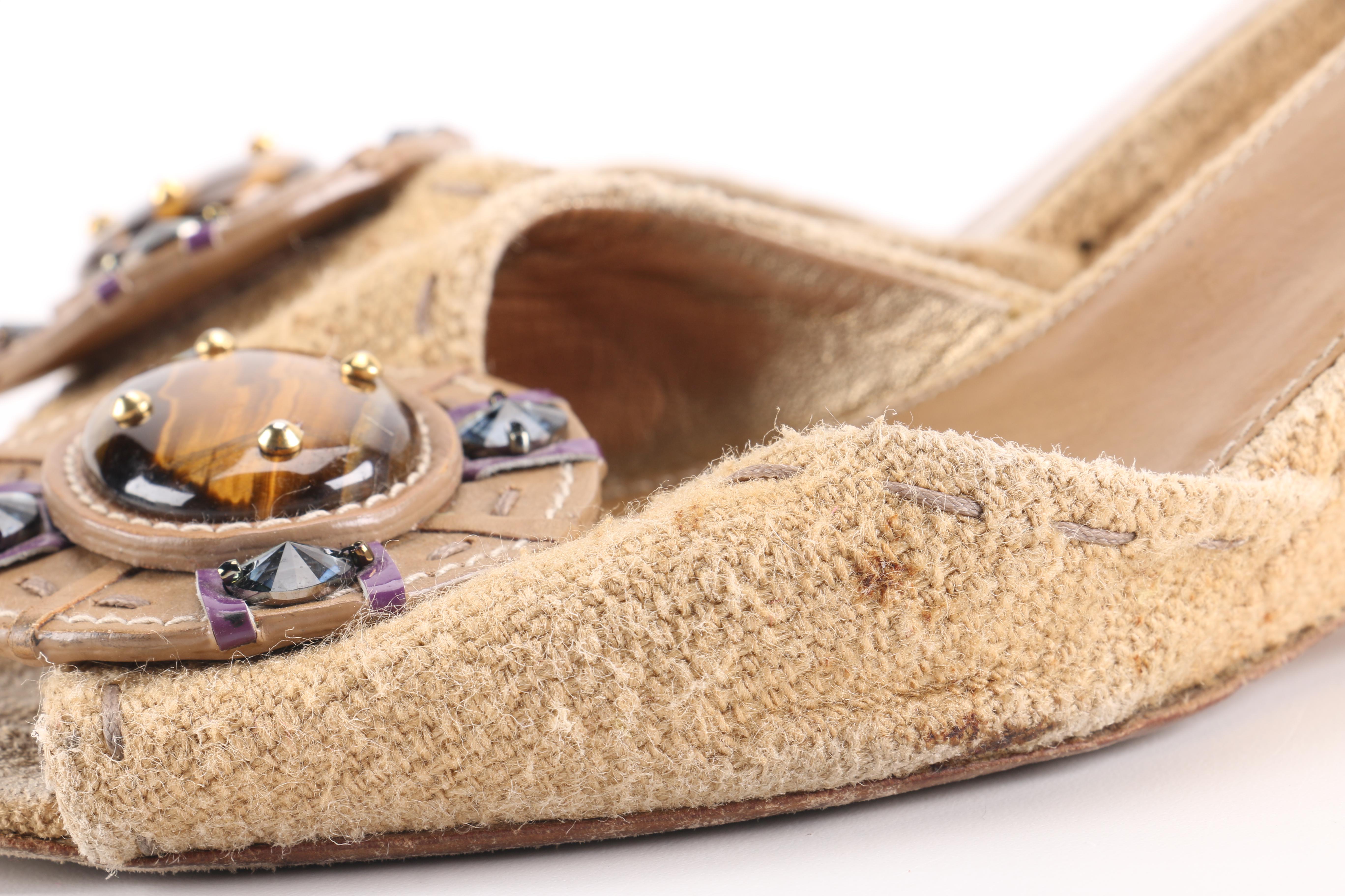 Prada Beige Slide Wedges