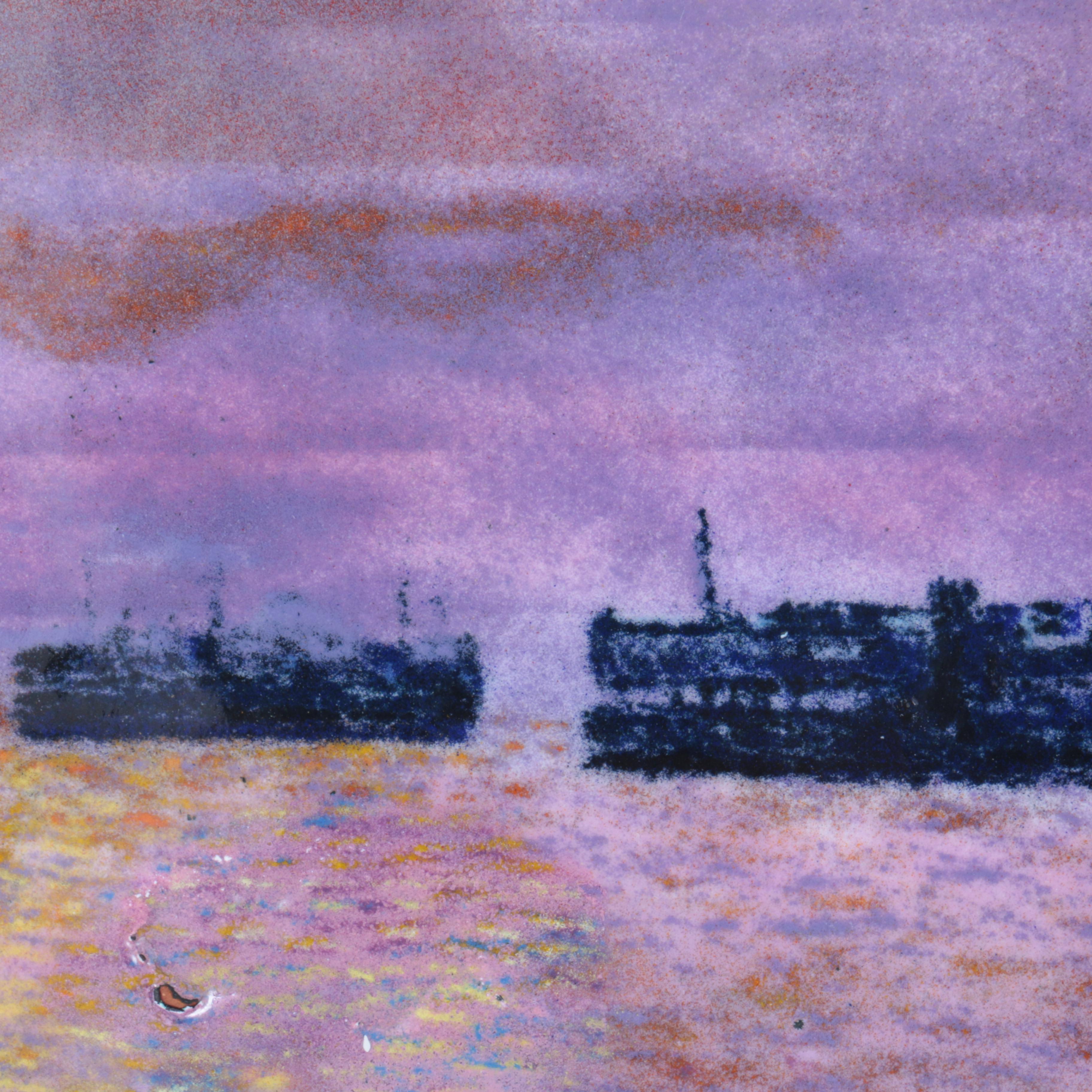 Molly Fischel Enamel on Copper Plate Seascape