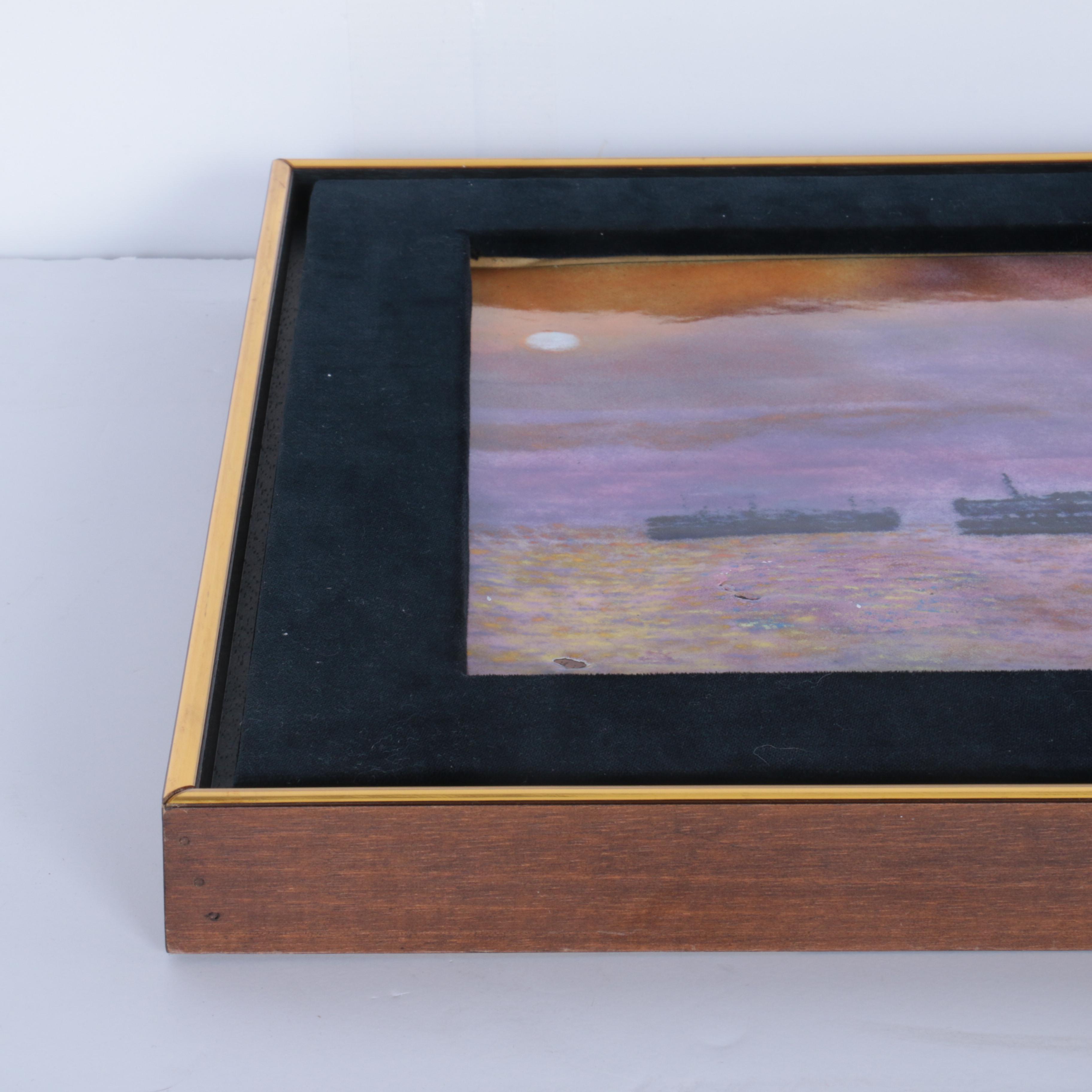 Molly Fischel Enamel on Copper Plate Seascape