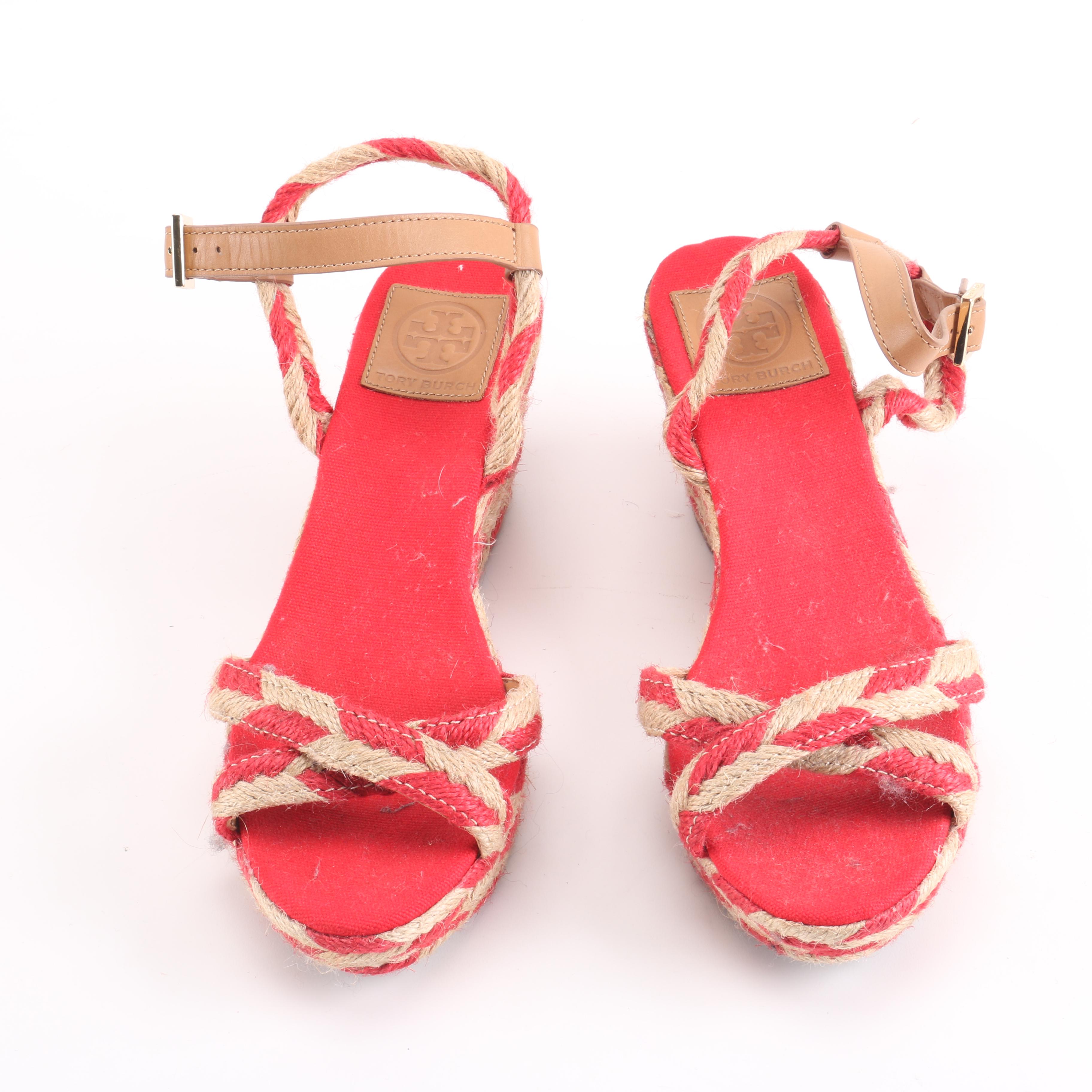Tory Burch Woven Wedges