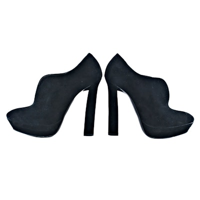 Bottega Veneta Black Suede Platform Booties Bottega Veneta Black Suede Platform Booties
