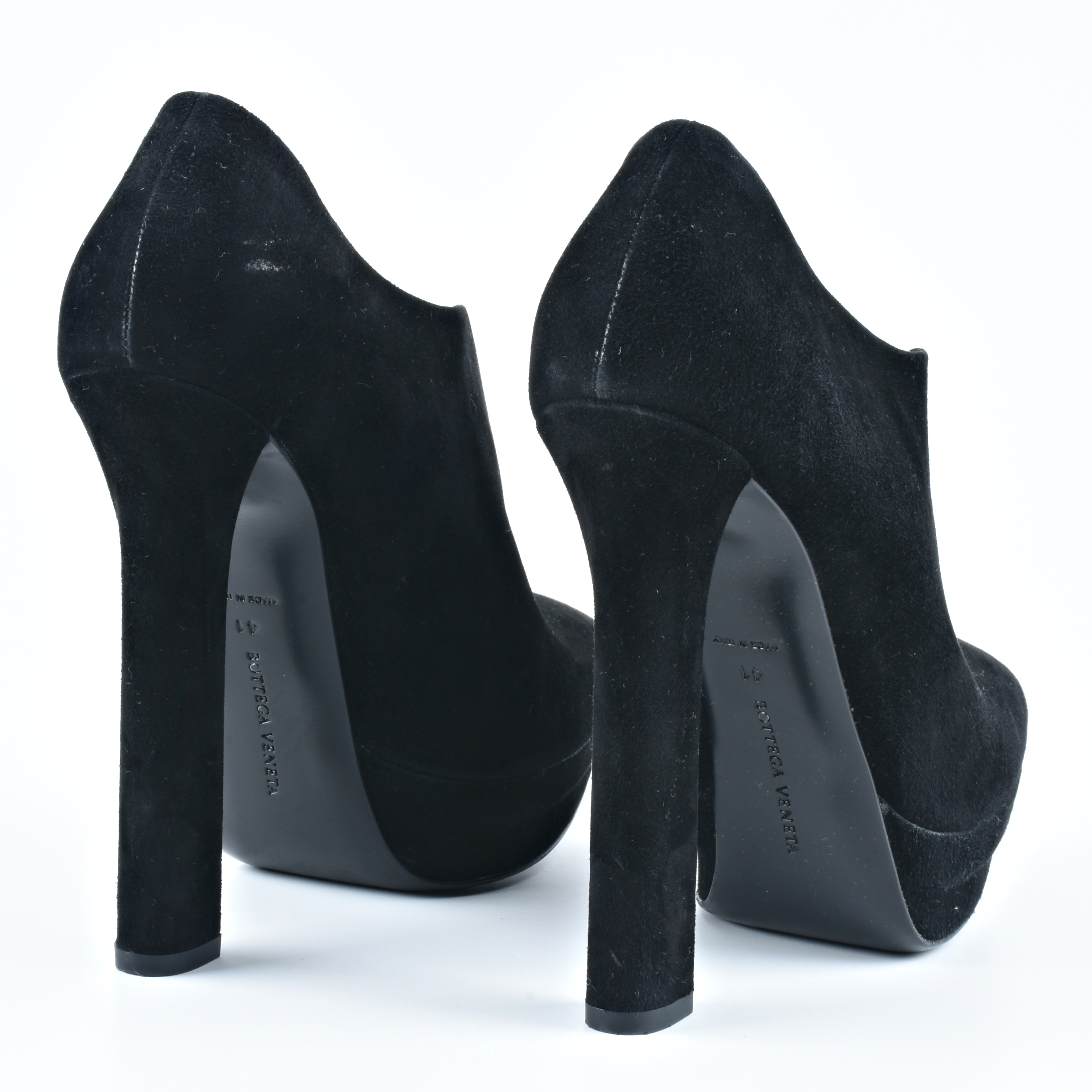 Bottega Veneta Black Suede Platform Booties