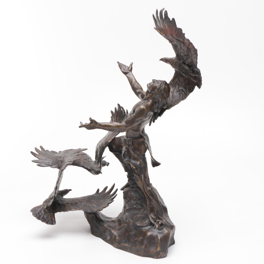 Bronze Sculpture After Buck McCain's "The Soaring Spirits"