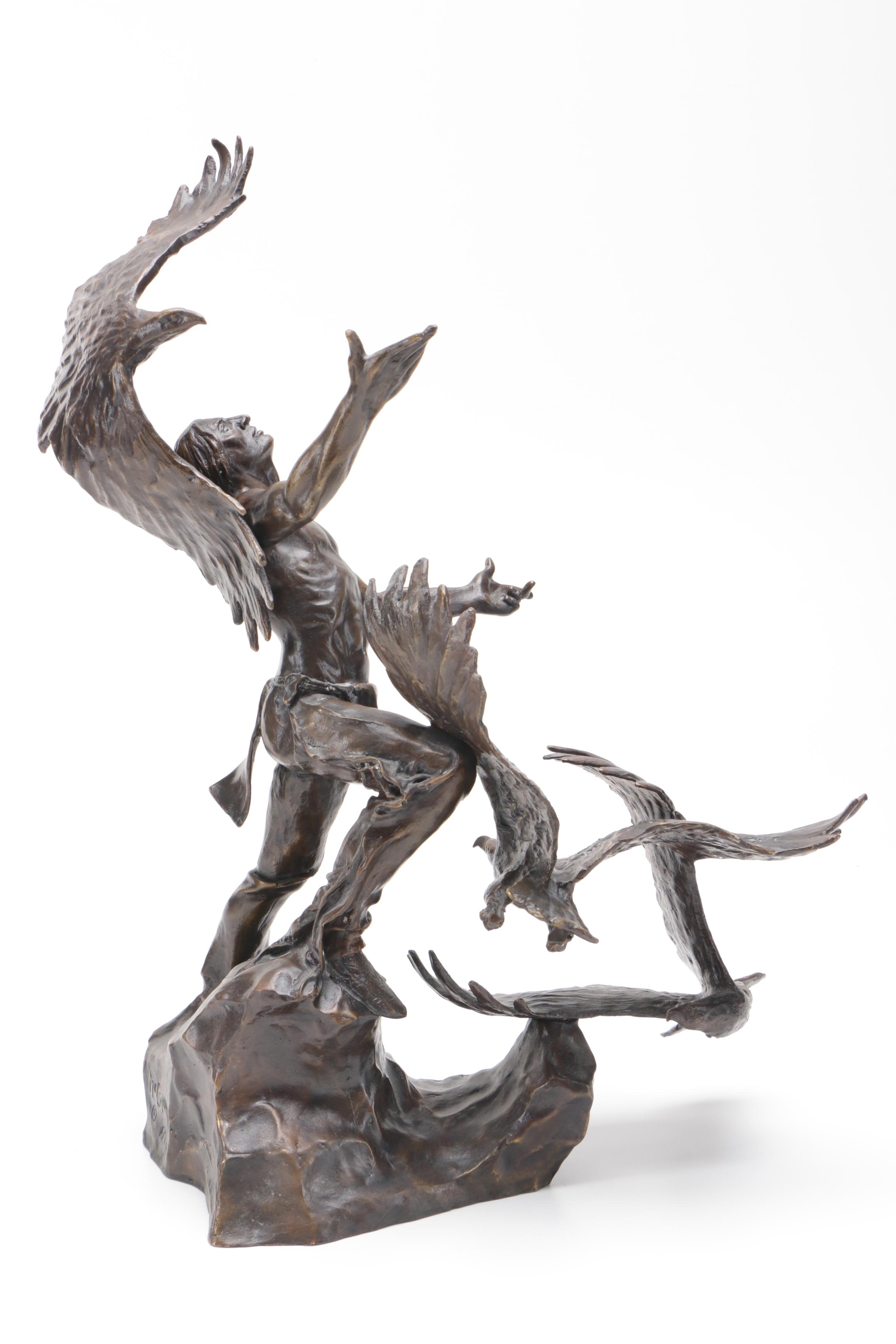 Bronze Sculpture After Buck McCain's "The Soaring Spirits"