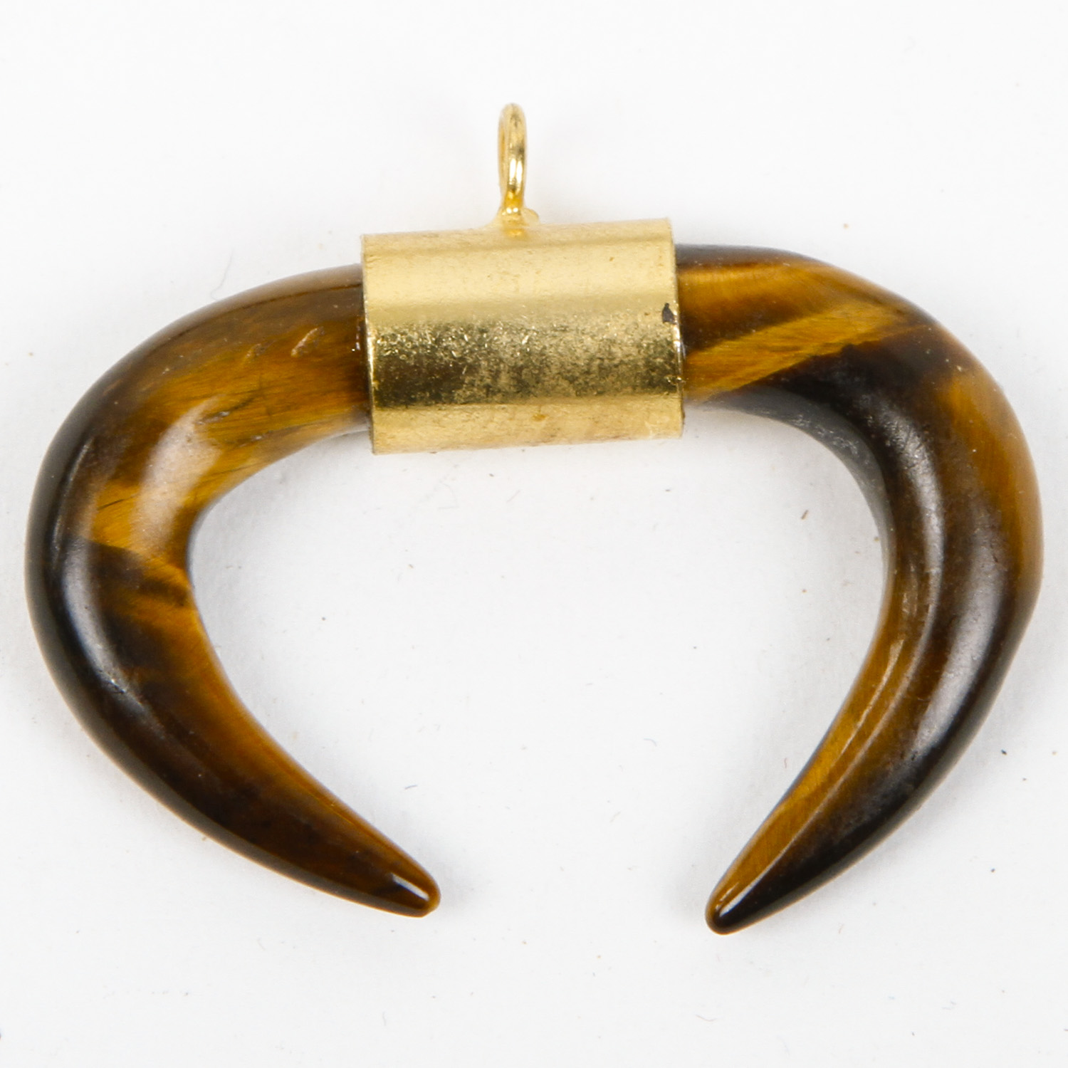 14K Yellow Gold and Tiger's Eye Beaded Necklace with Pendant