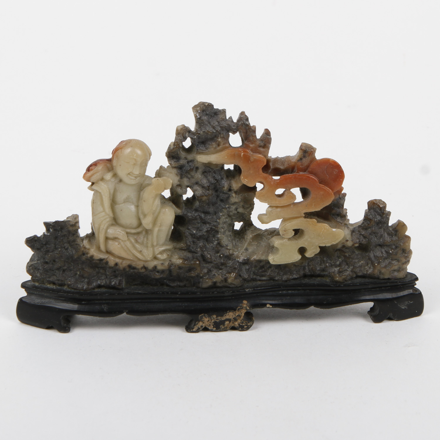 Chinoiserie Carved Dyed Jadeite Figurine