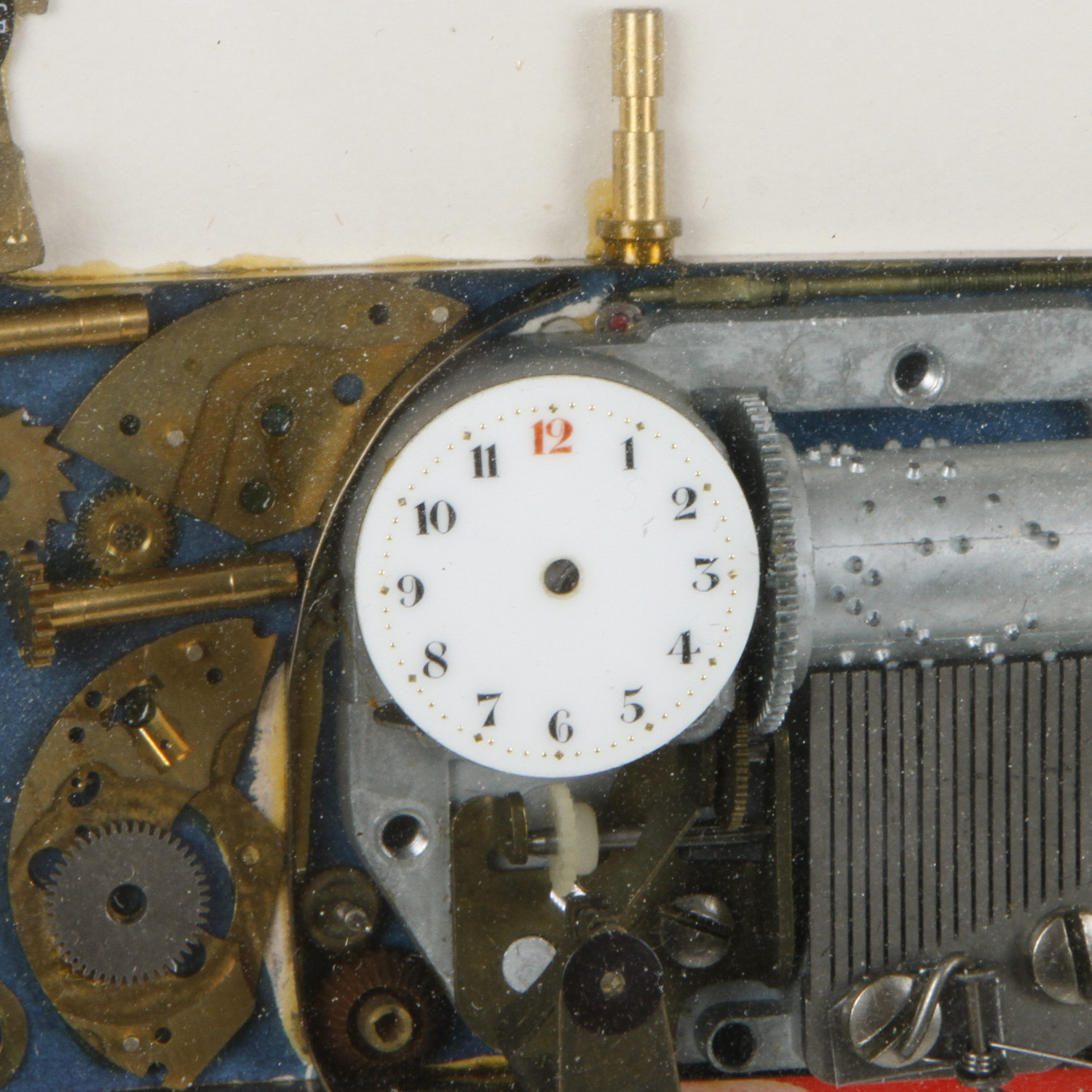 Igor Alexander Mixed Media Collage With Music Box "Vulcan Locomotive 1849"