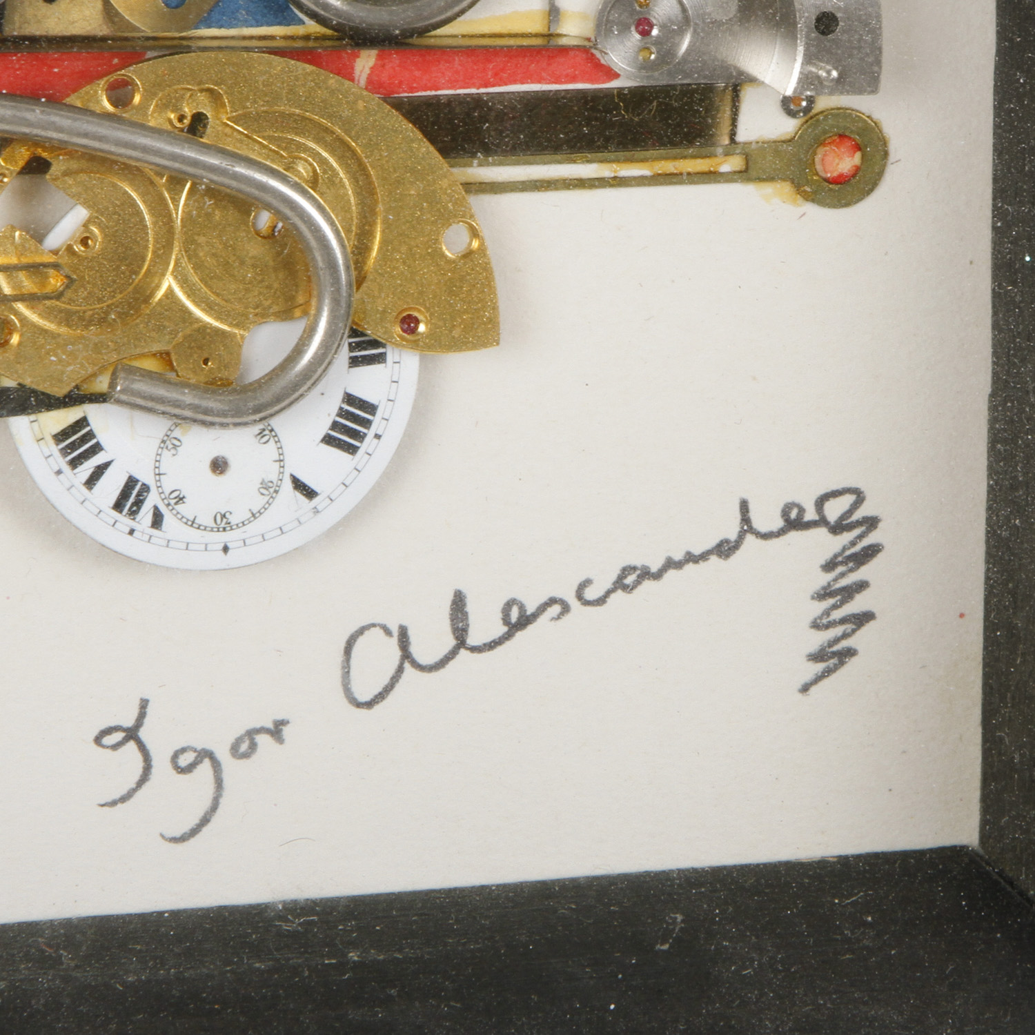 Igor Alexander Mixed Media Collage With Music Box "Vulcan Locomotive 1849"