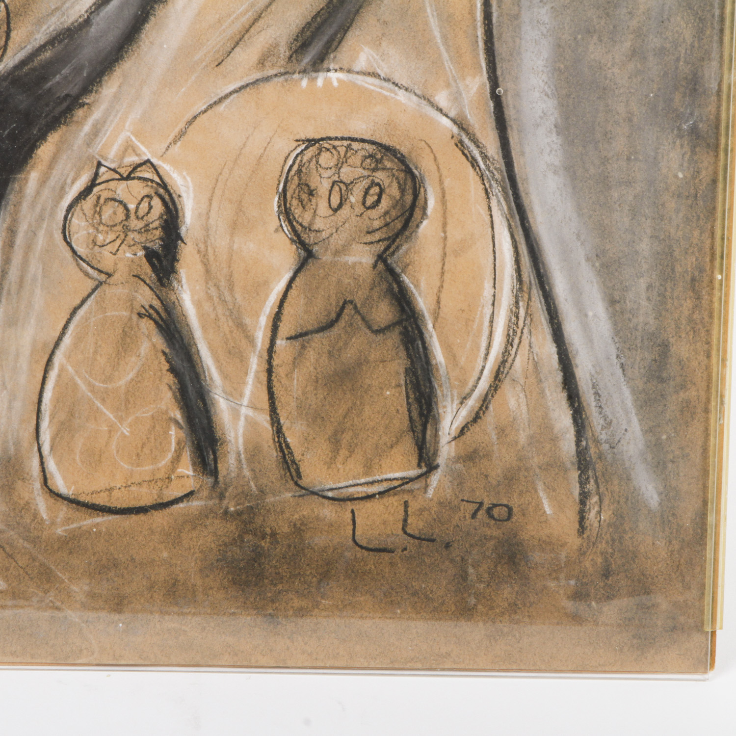 Framed Abstract Drawing of Guitar