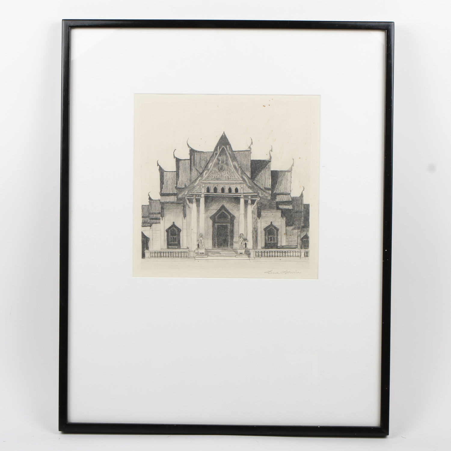 Lisa Lotwin Drawing of a Thai Temple