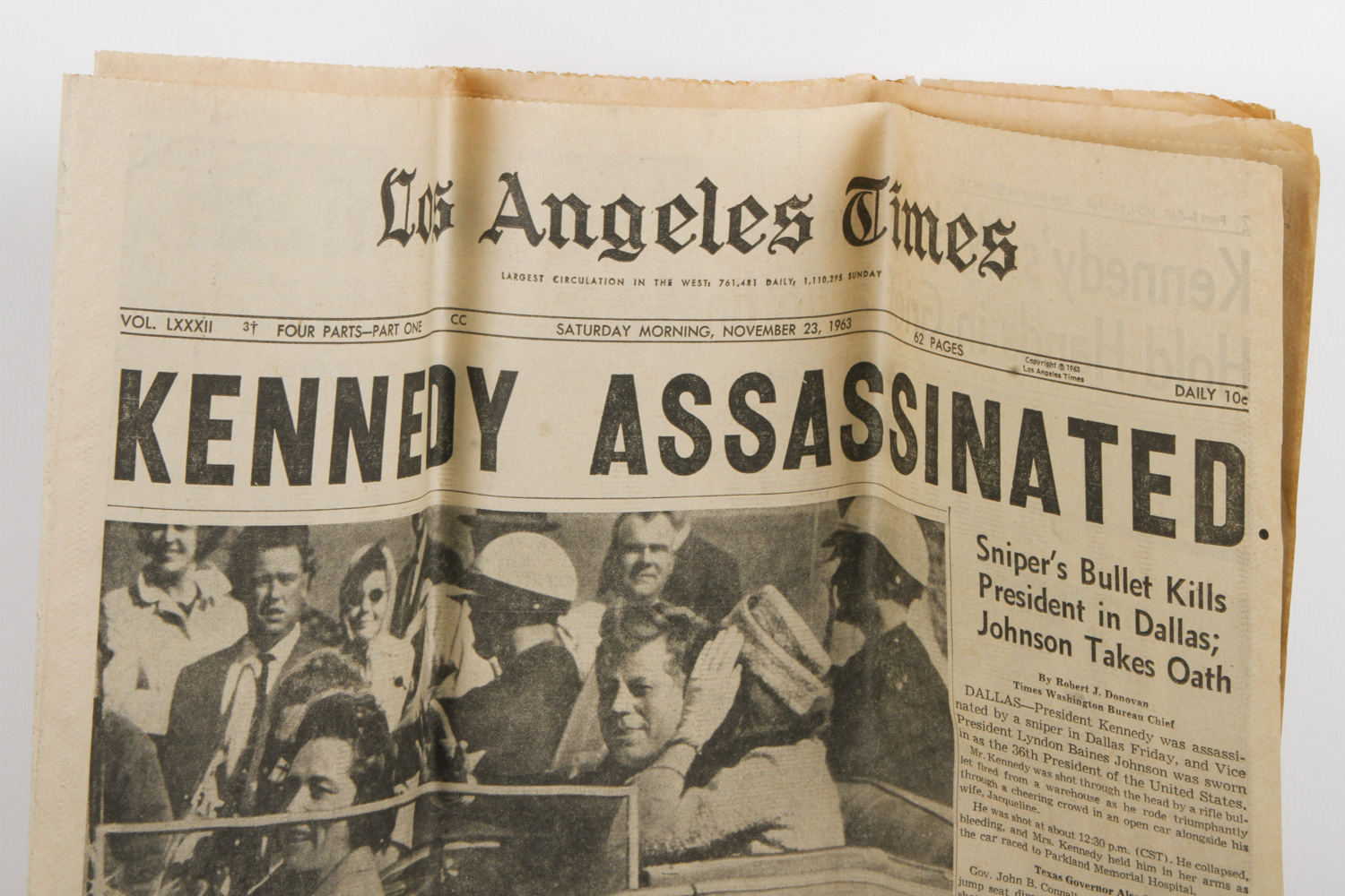 November 23, 1963 "Los Angeles Times" Newspaper